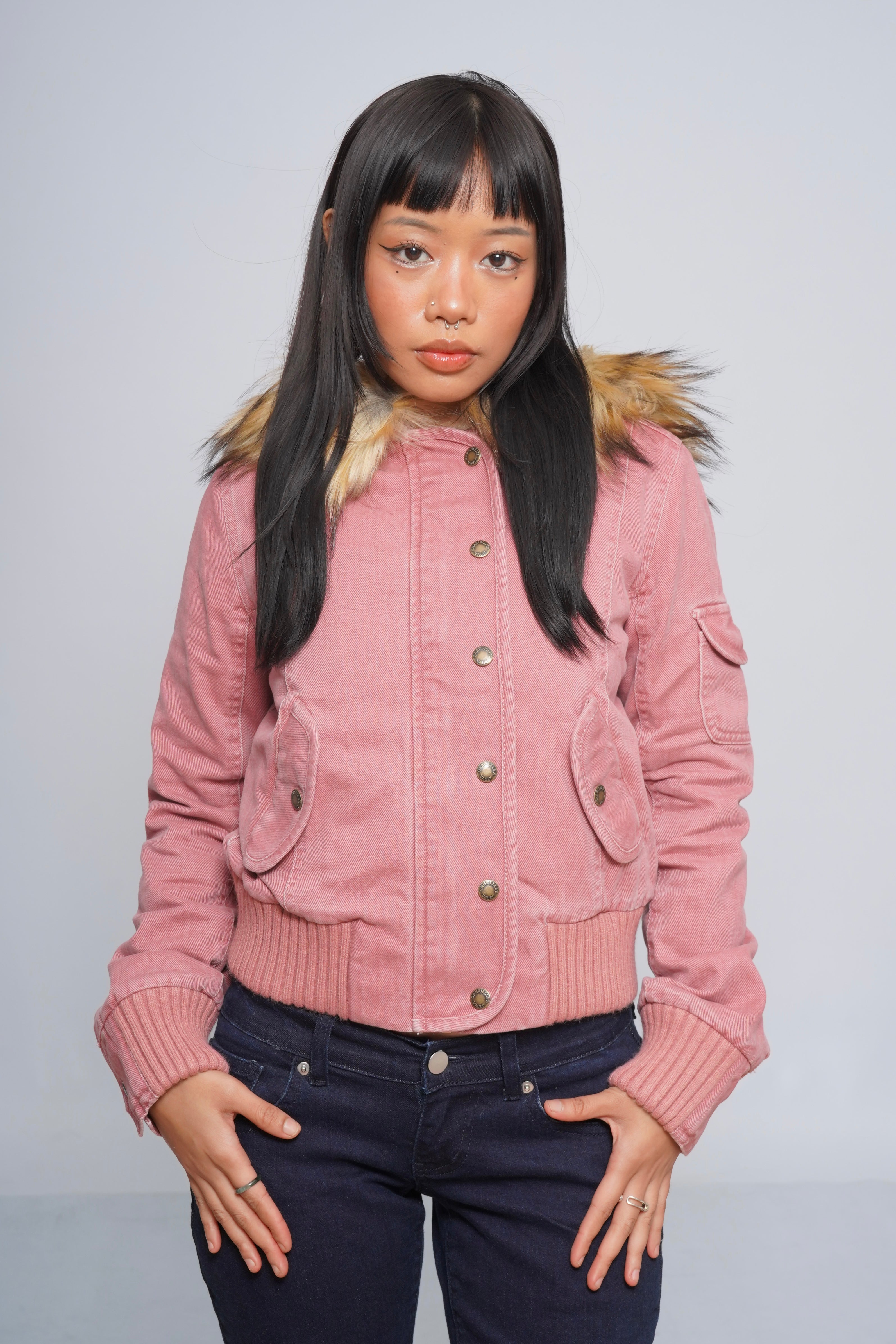 2000s Jacket with Fur Collar