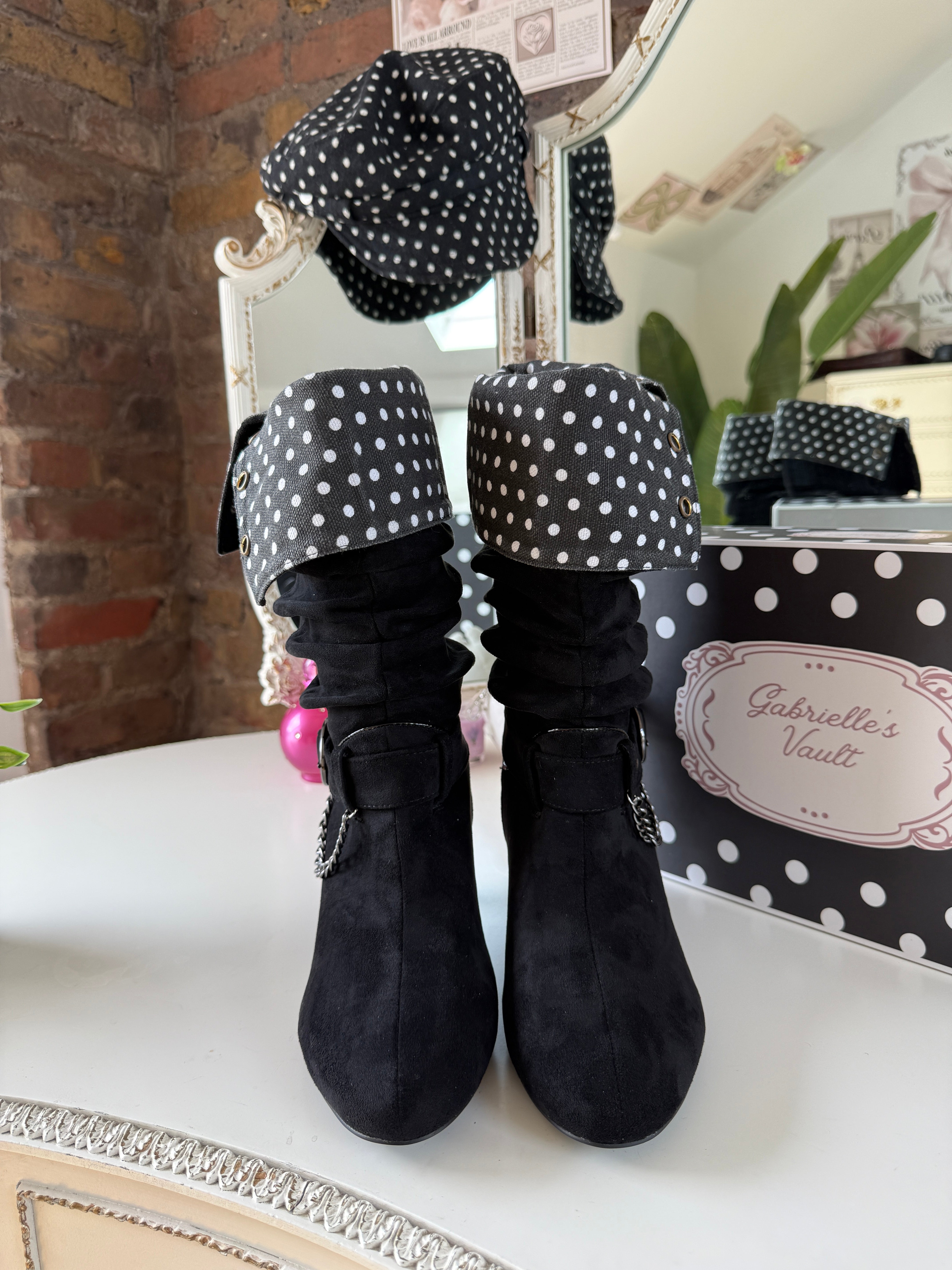 2 in 1 polk dot shoes