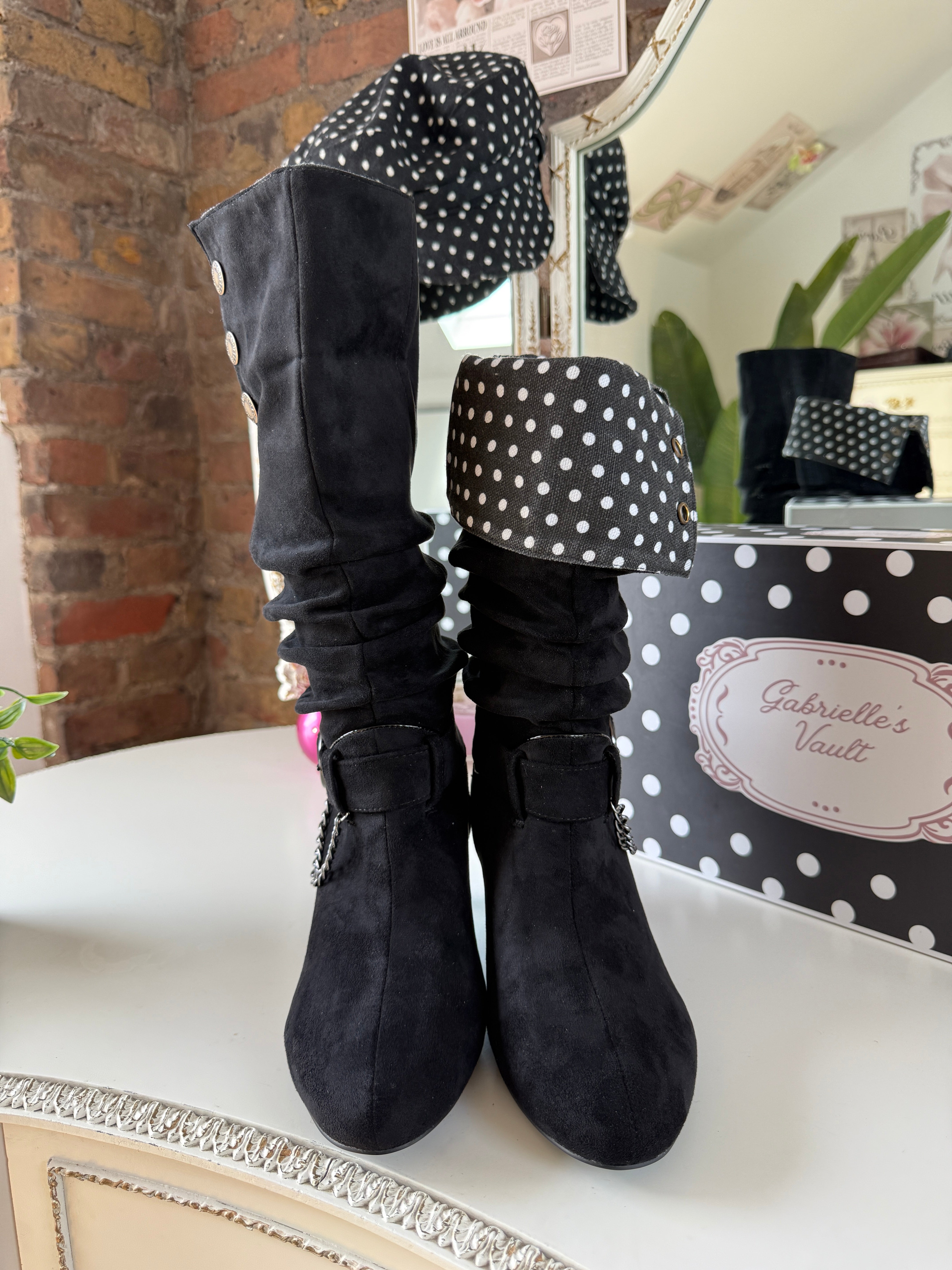 2 in 1 polk dot shoes