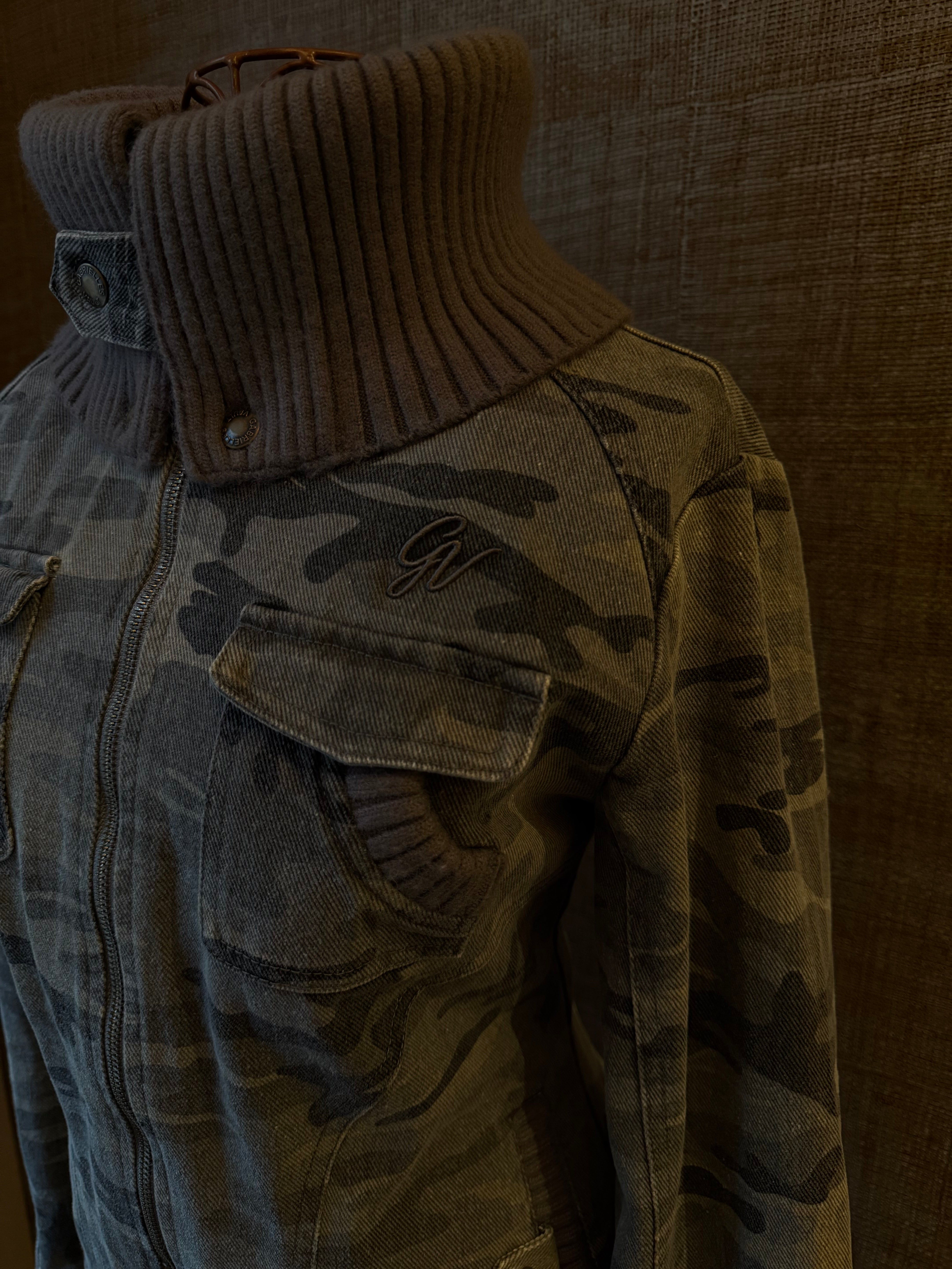 2000s Ribbed collar cargo jacket