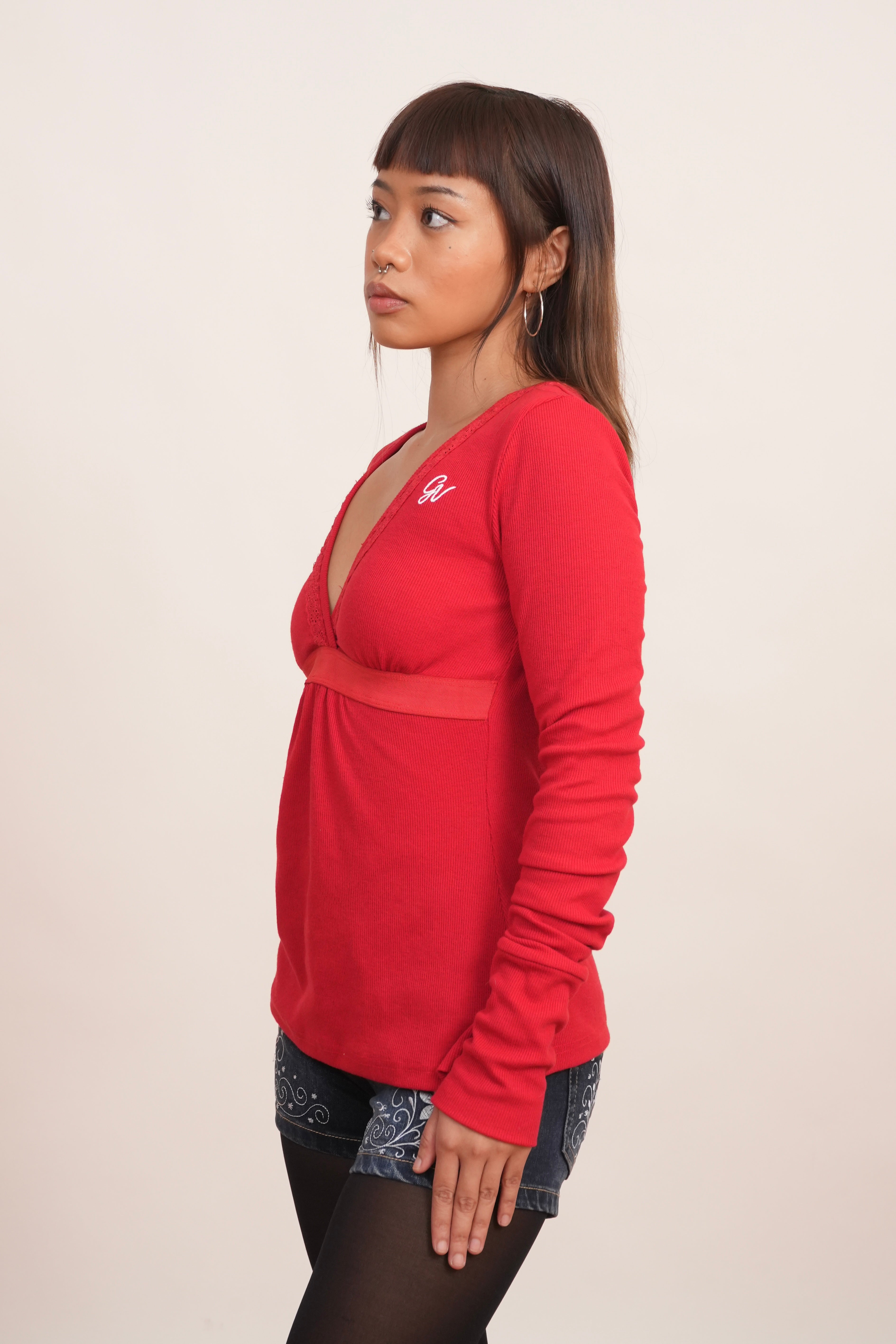 Maroon pink baby doll Top