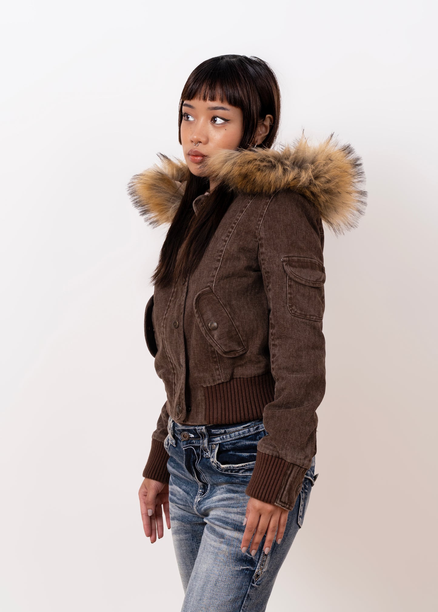 2000s Jacket with Fur Collar