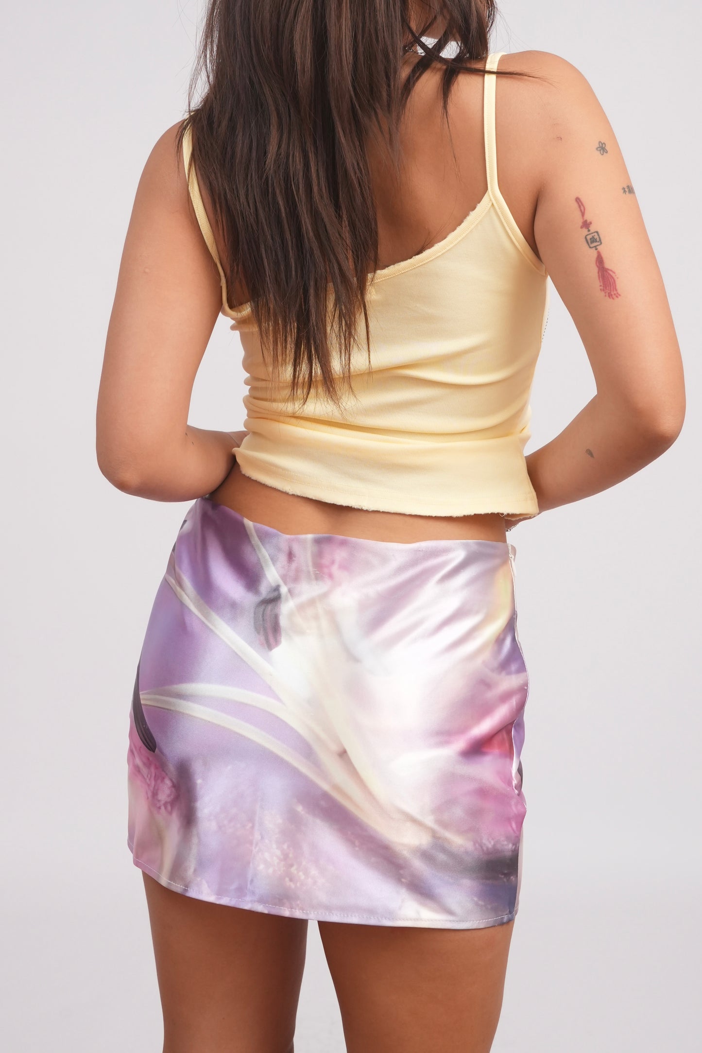 Purple Floral Mini Skirt