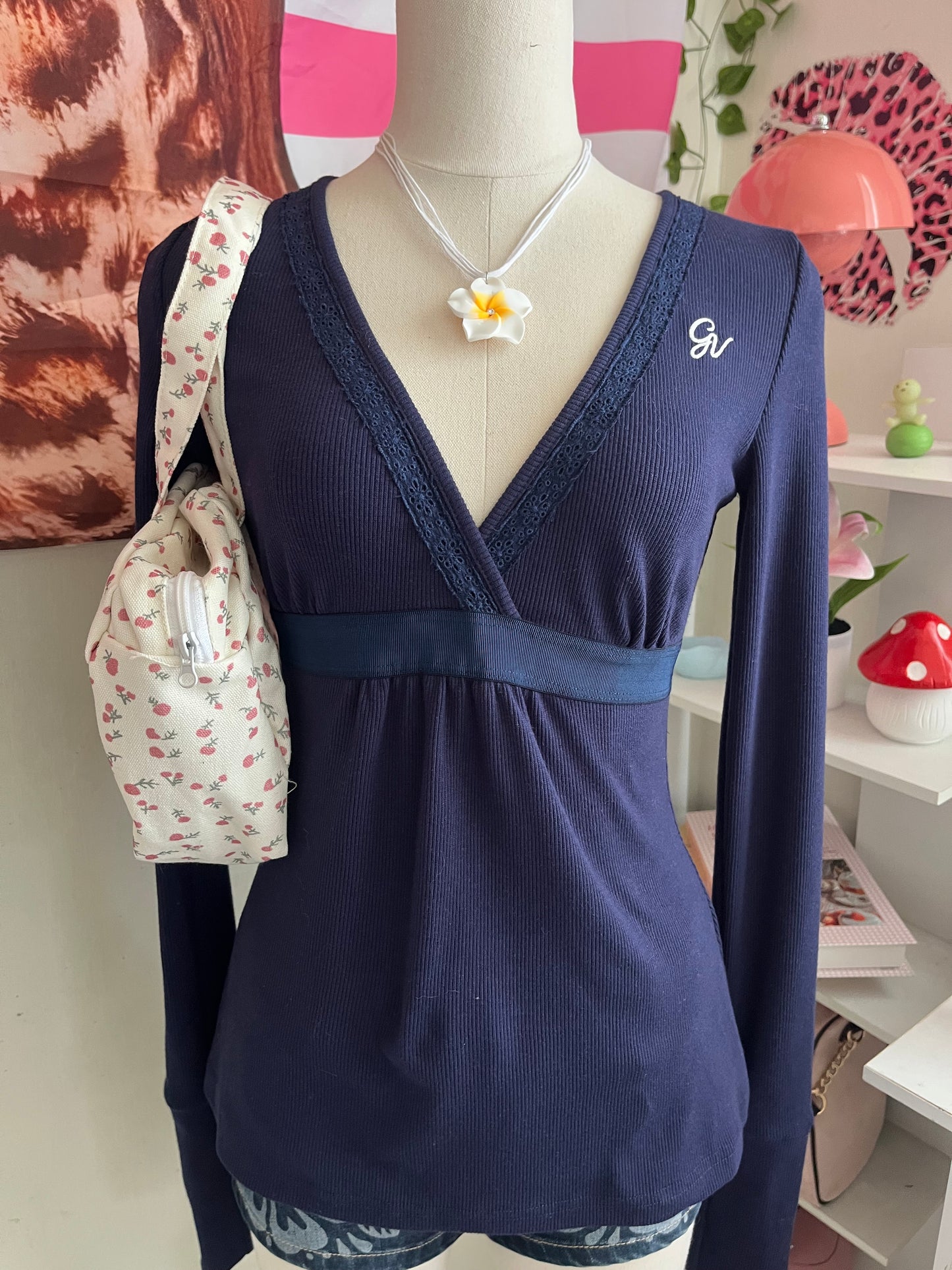 Navy Blue baby doll Top