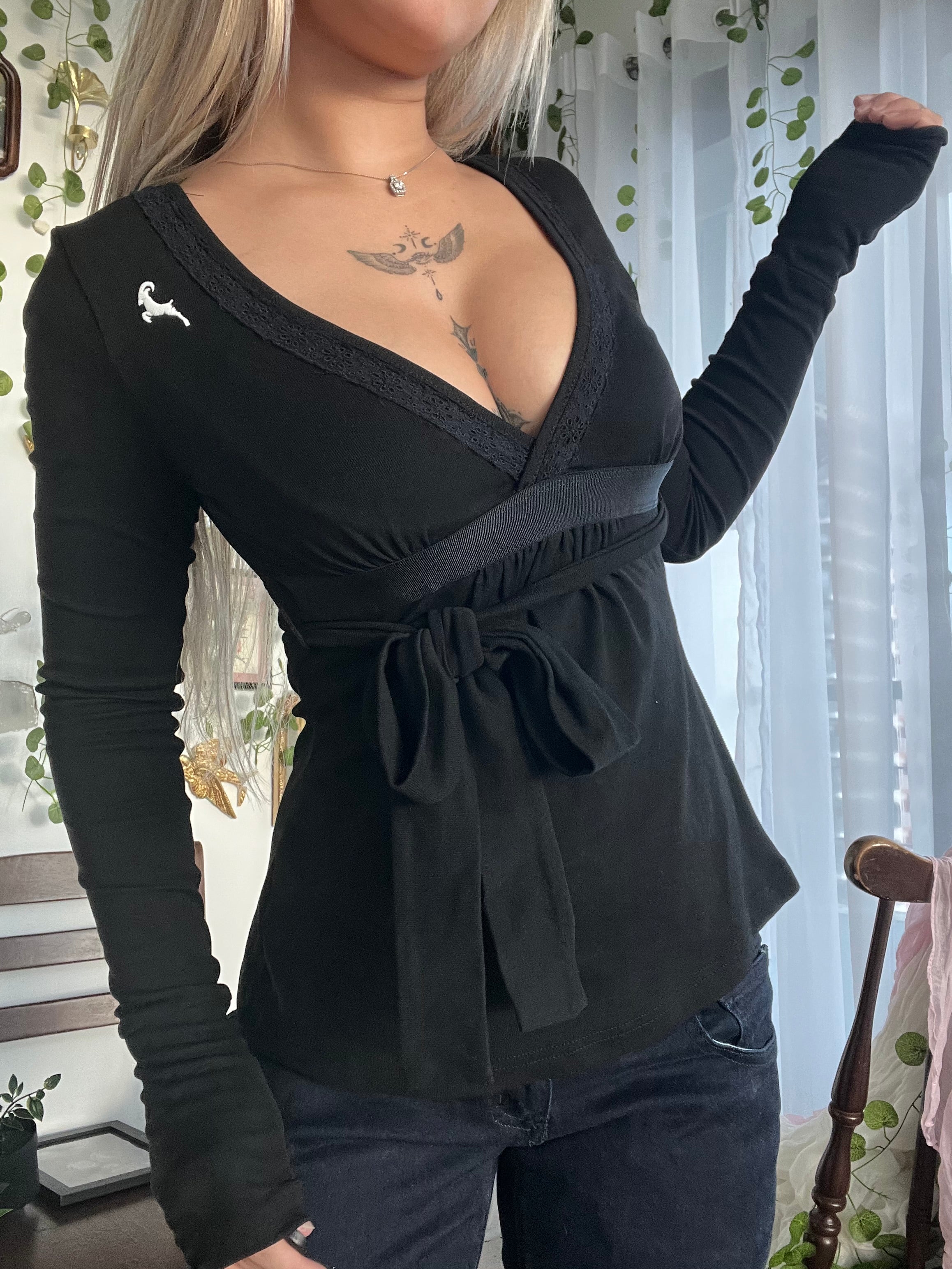 Bow tie baby doll Top