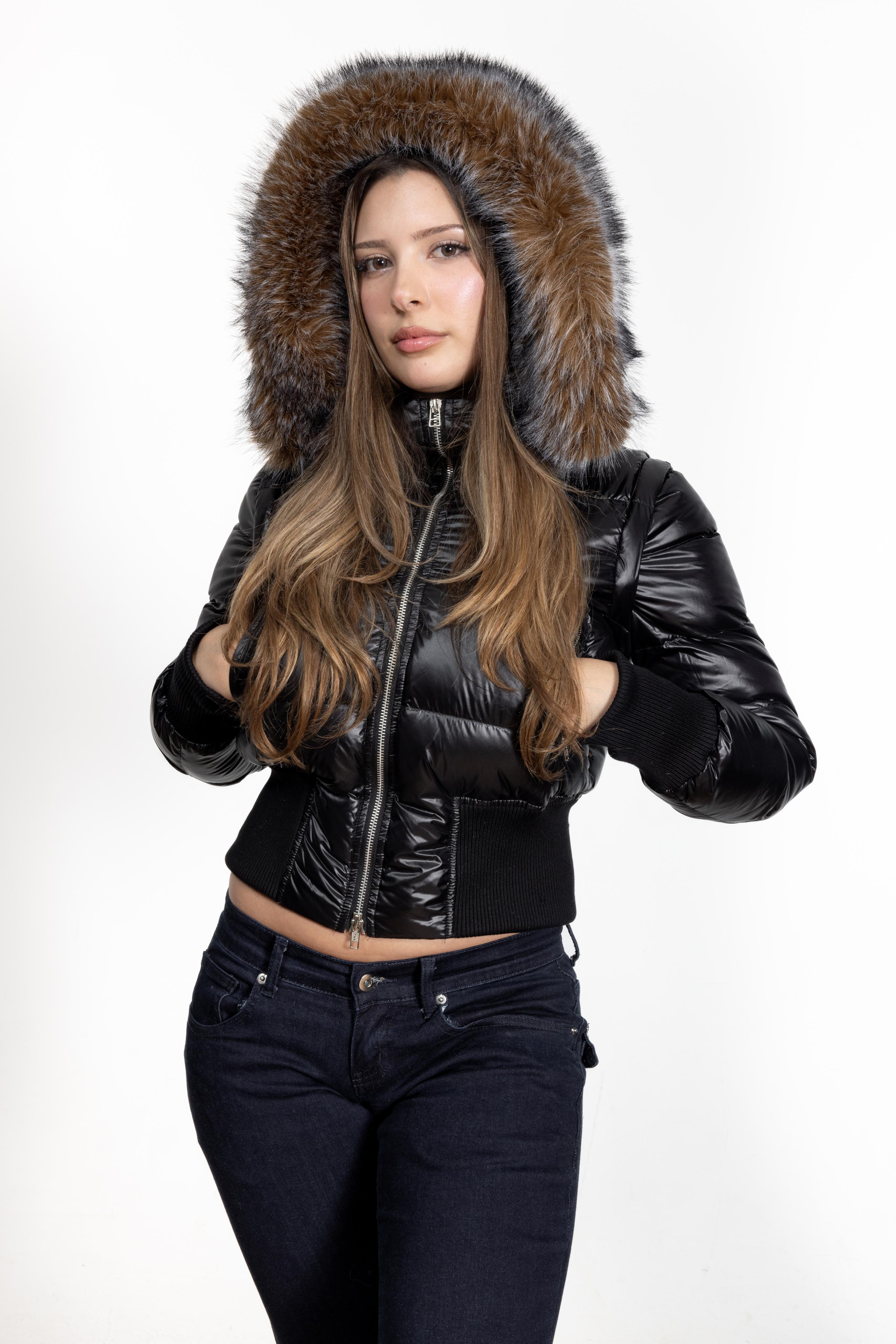 3 in 1 00s leather laqué jacket (Pre Order)