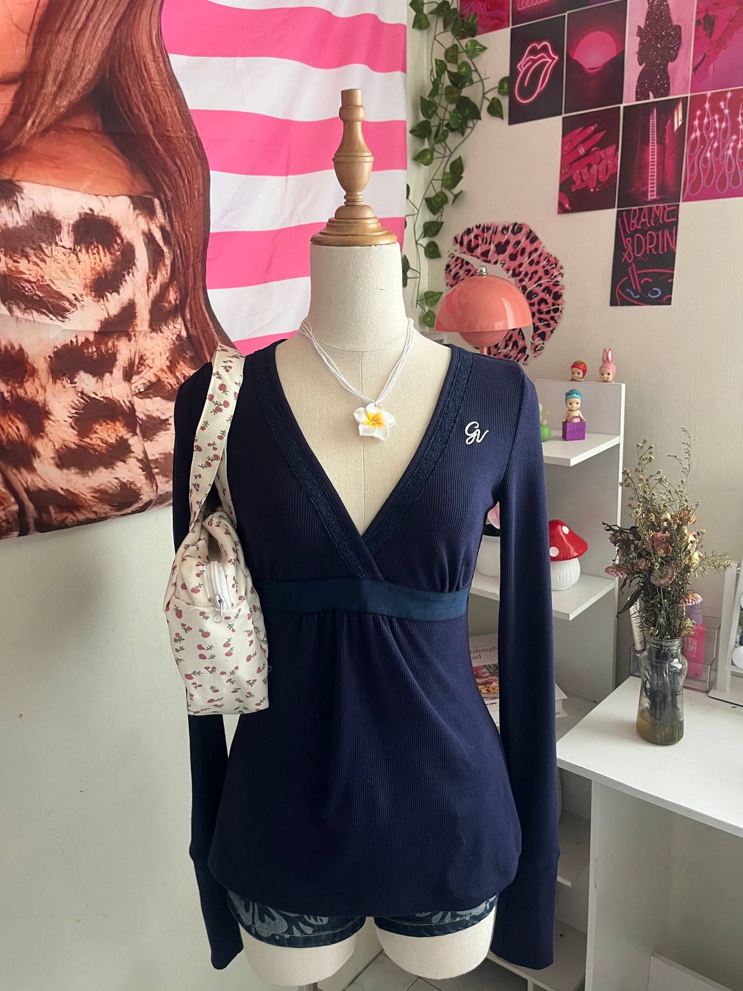 Navy Blue baby doll Top