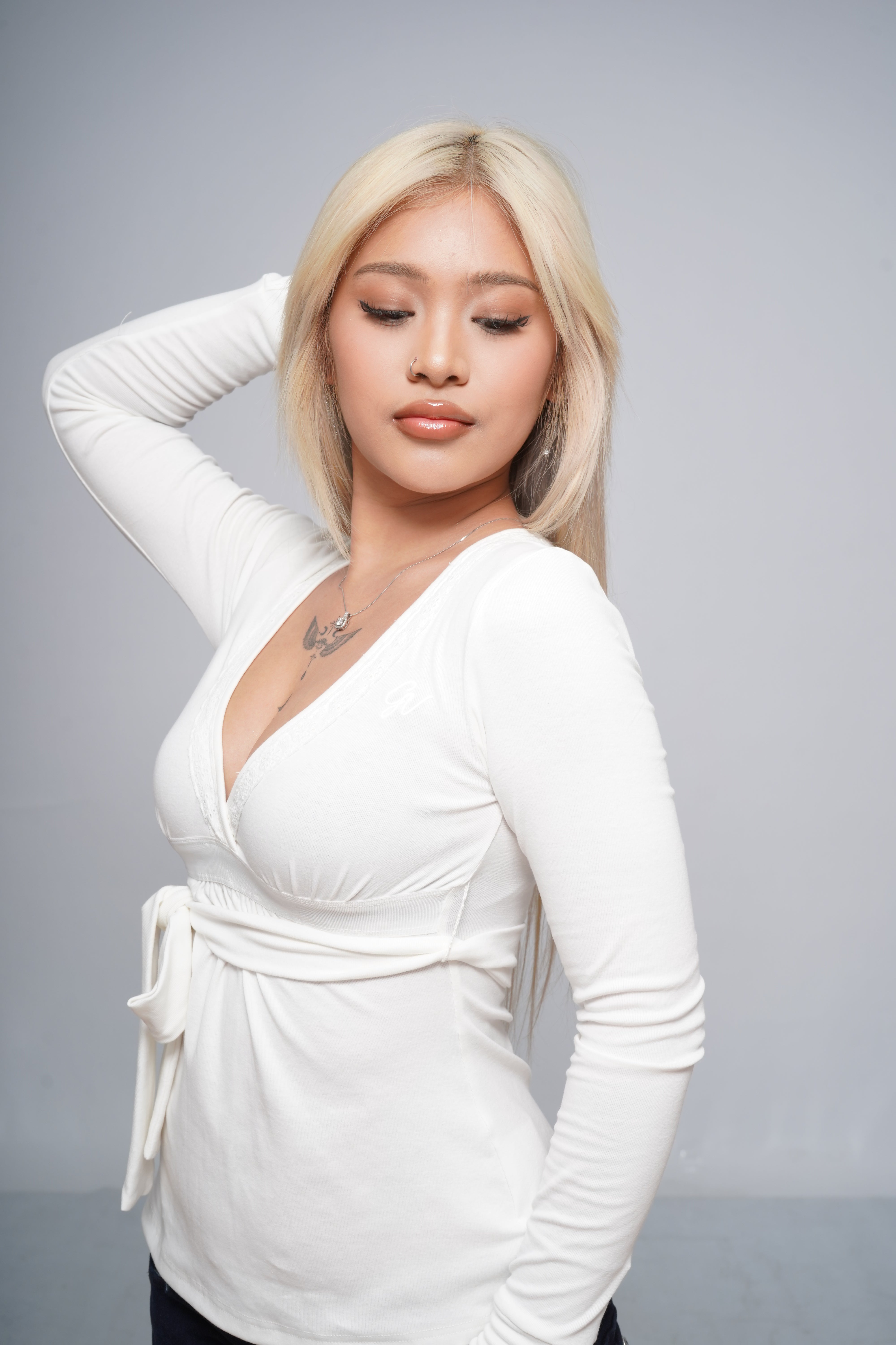 Bow tie baby doll Top