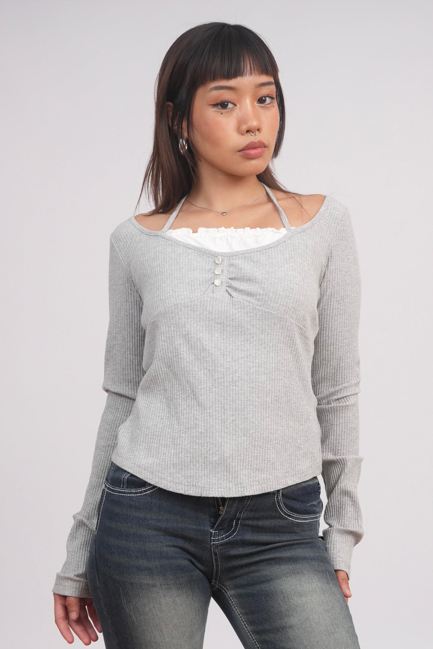 Grey Baby doll top