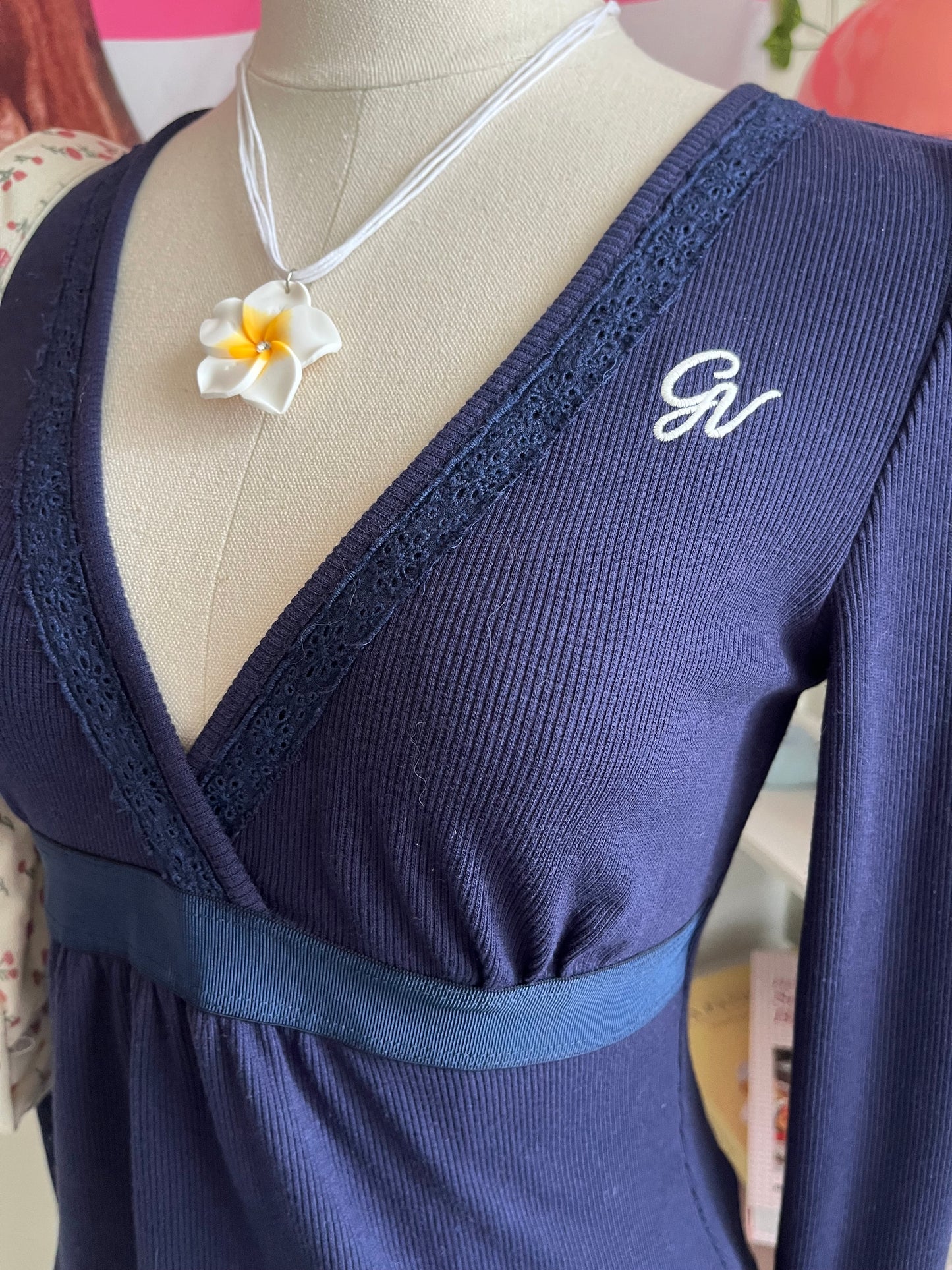 Navy Blue baby doll Top