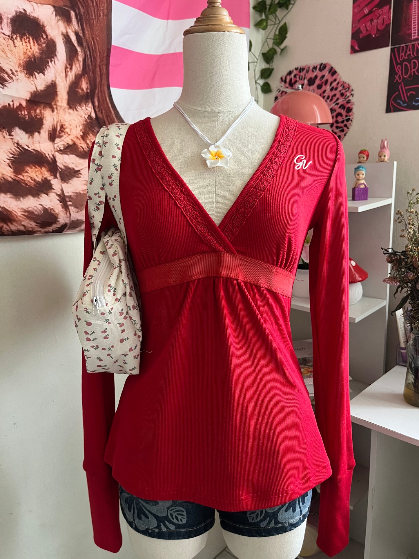 Maroon pink baby doll Top