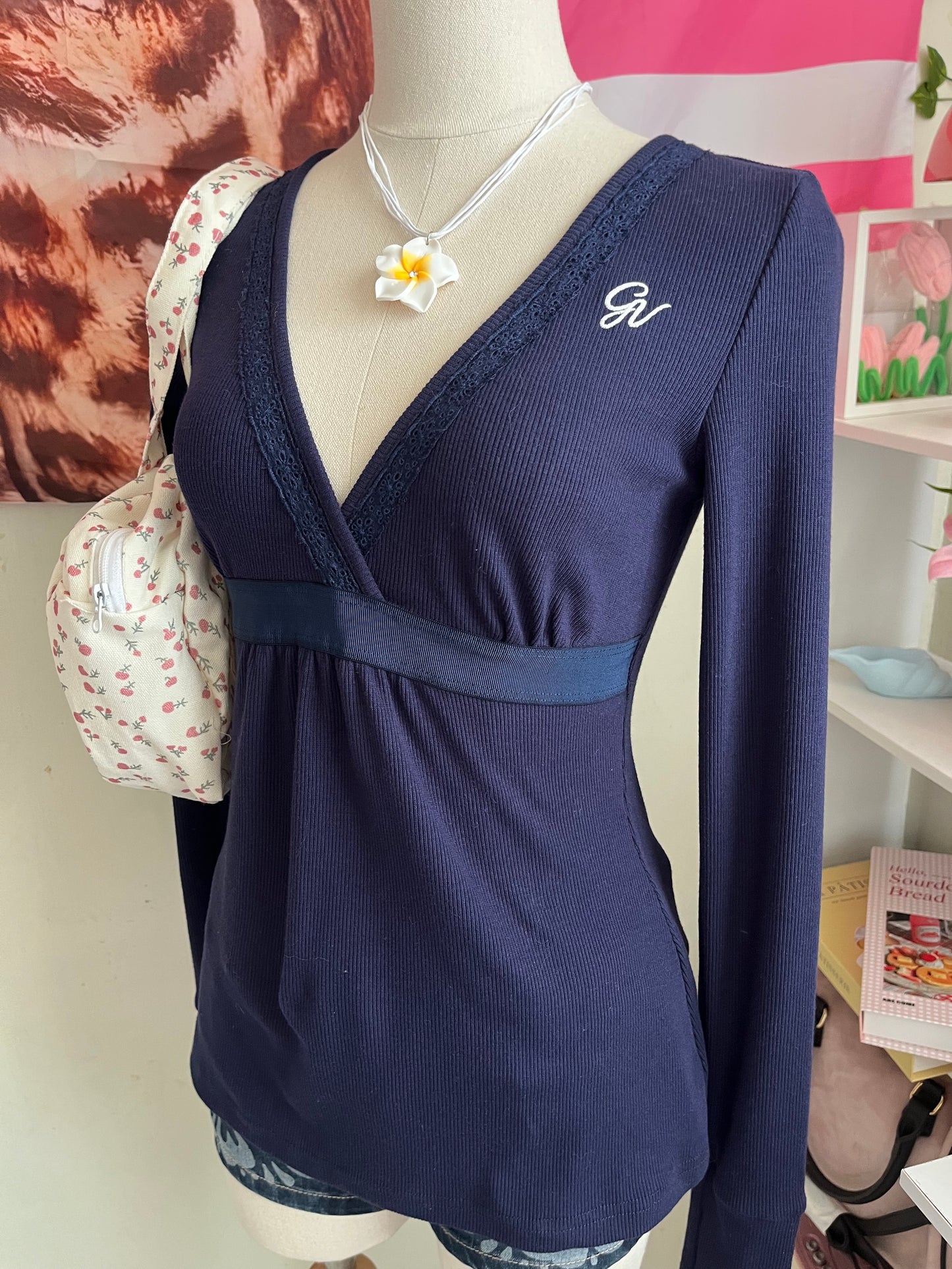 Navy Blue baby doll Top