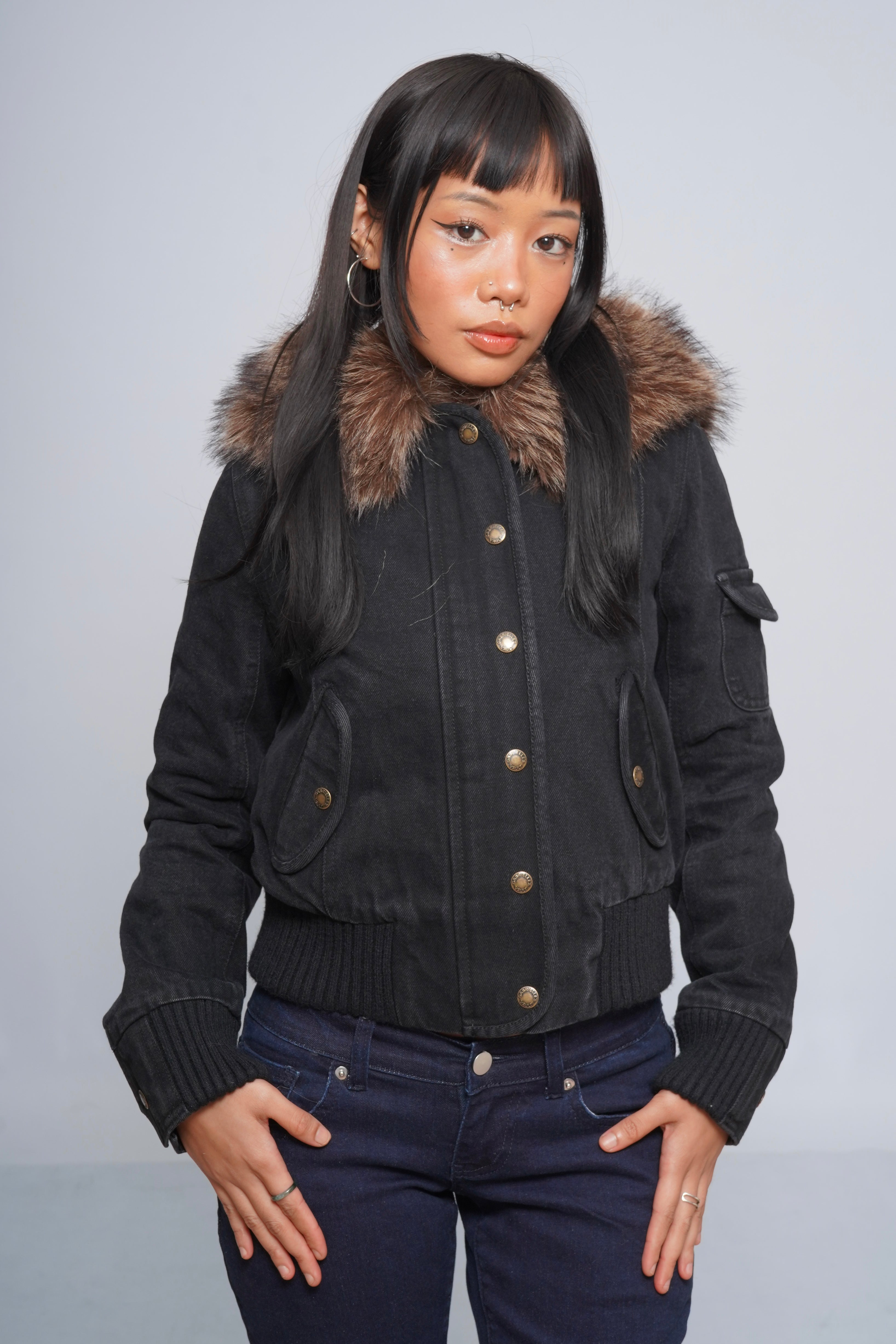 2000s Jacket with Fur Collar