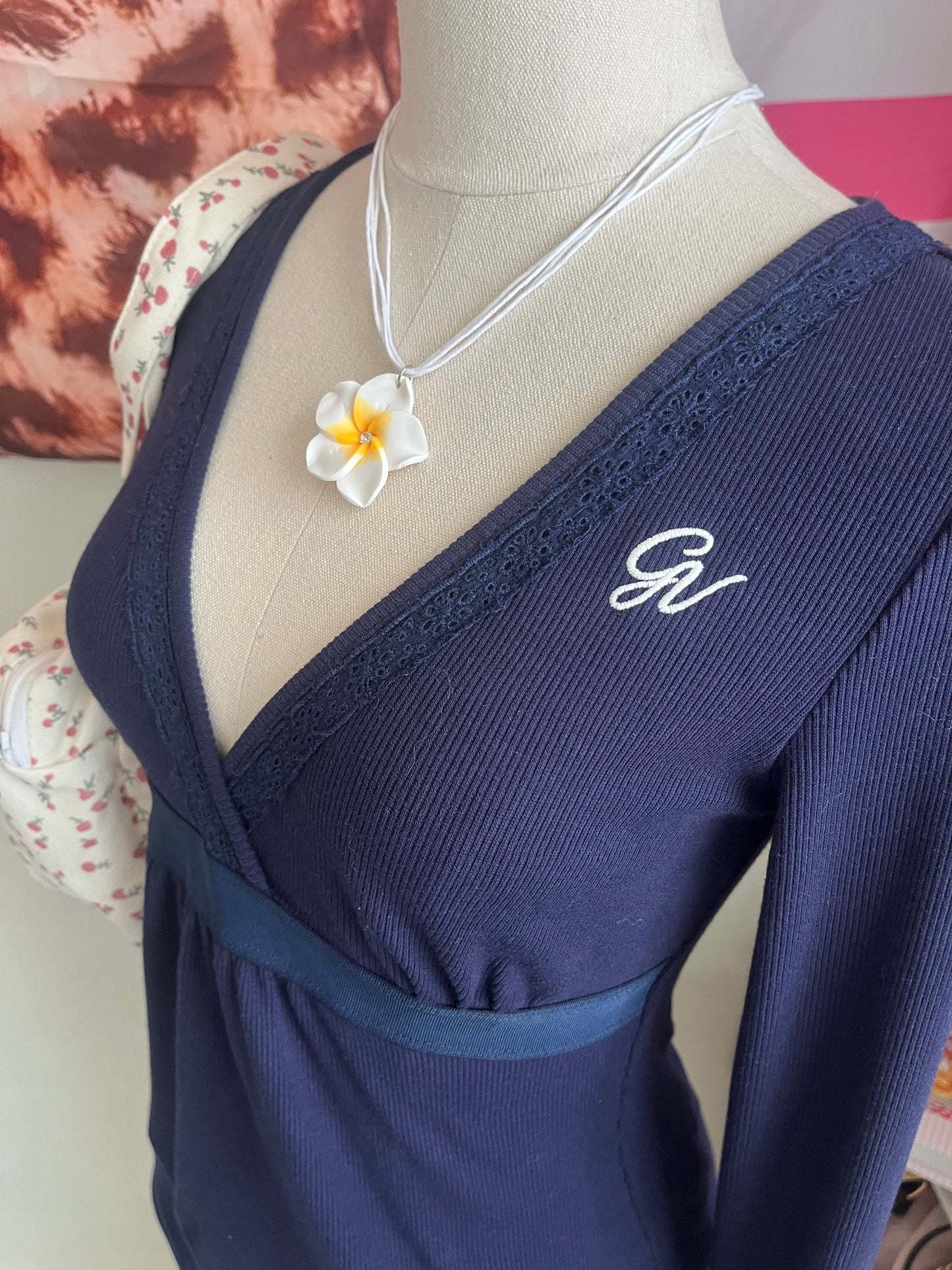 Navy Blue baby doll Top