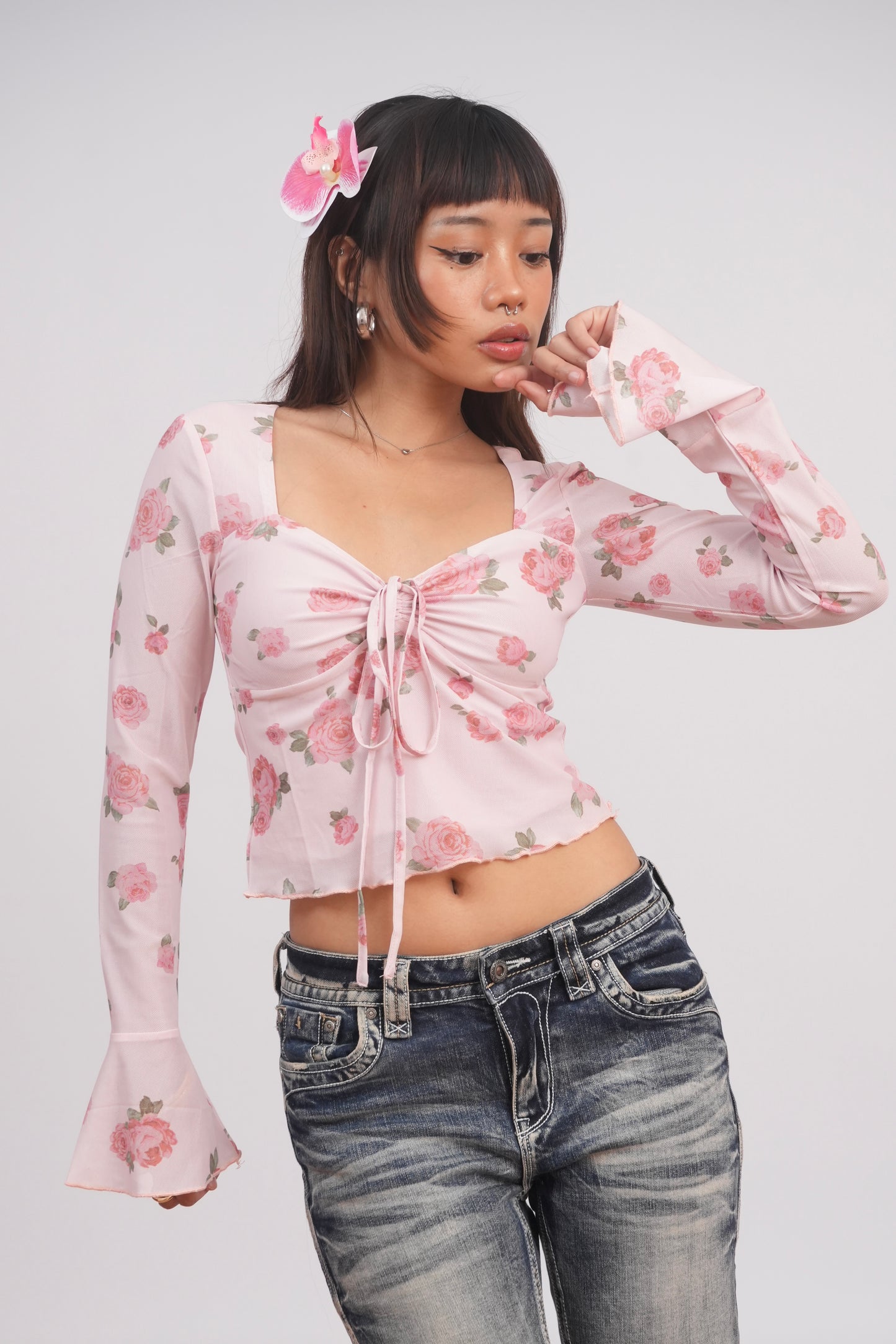 Romantic Garden Square-Neck Top