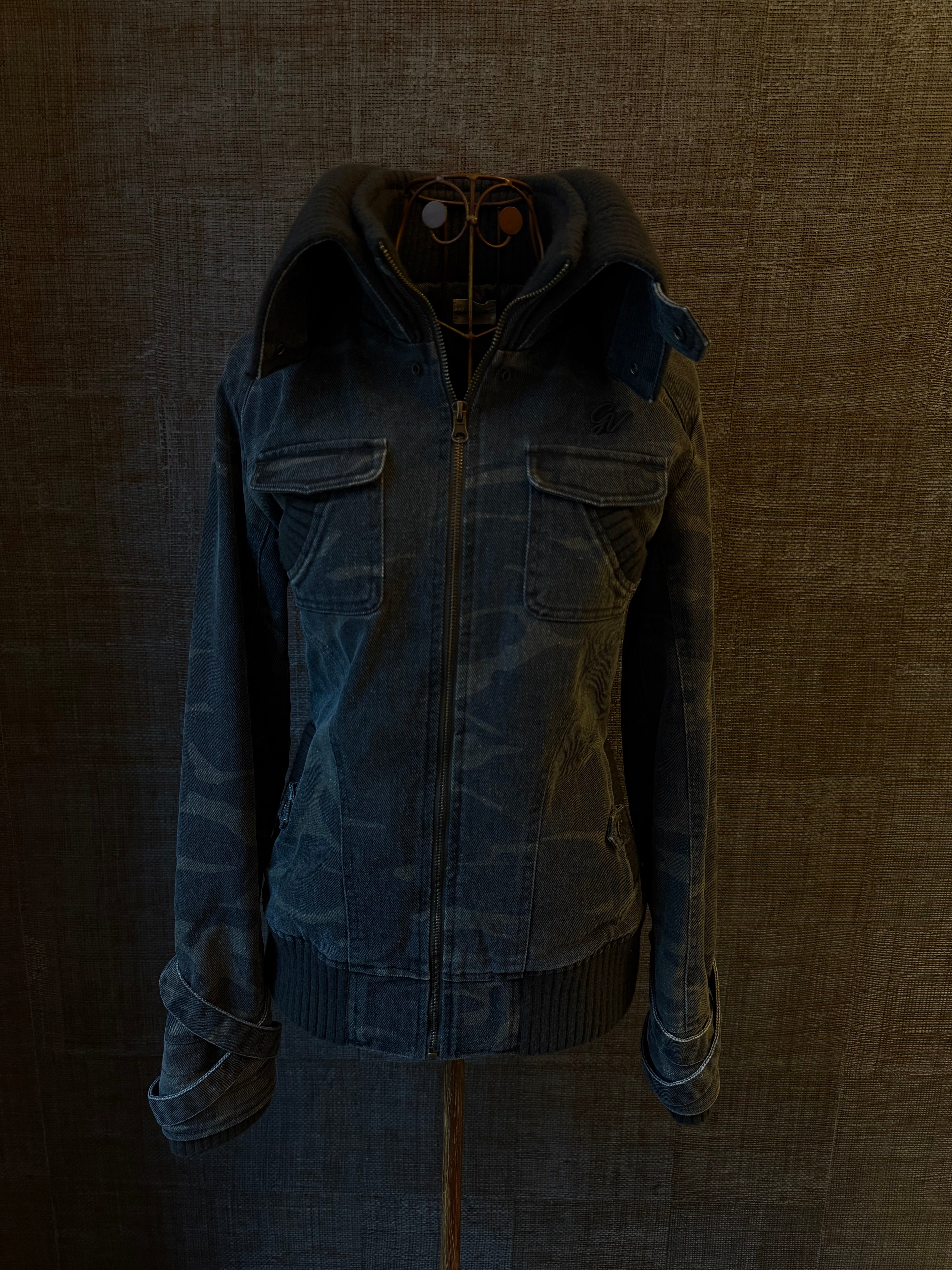 2000s Ribbed collar cargo jacket