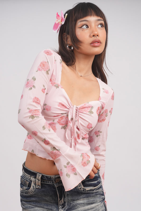 Romantic Garden Square-Neck Top