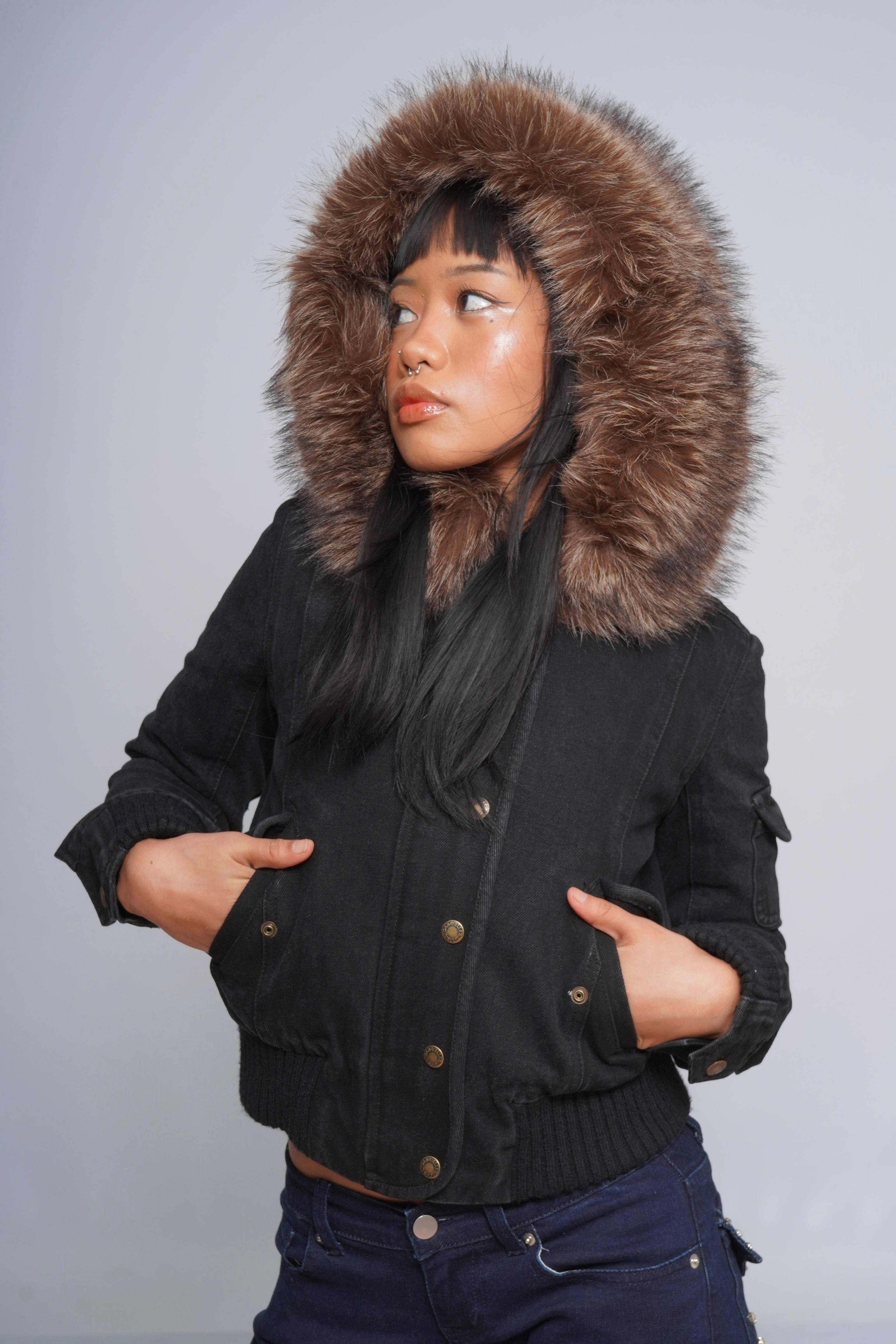 2000s Jacket with Fur Collar