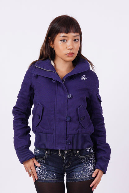 V2 2000s Jacket with Fur Collar