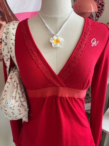Maroon pink baby doll Top