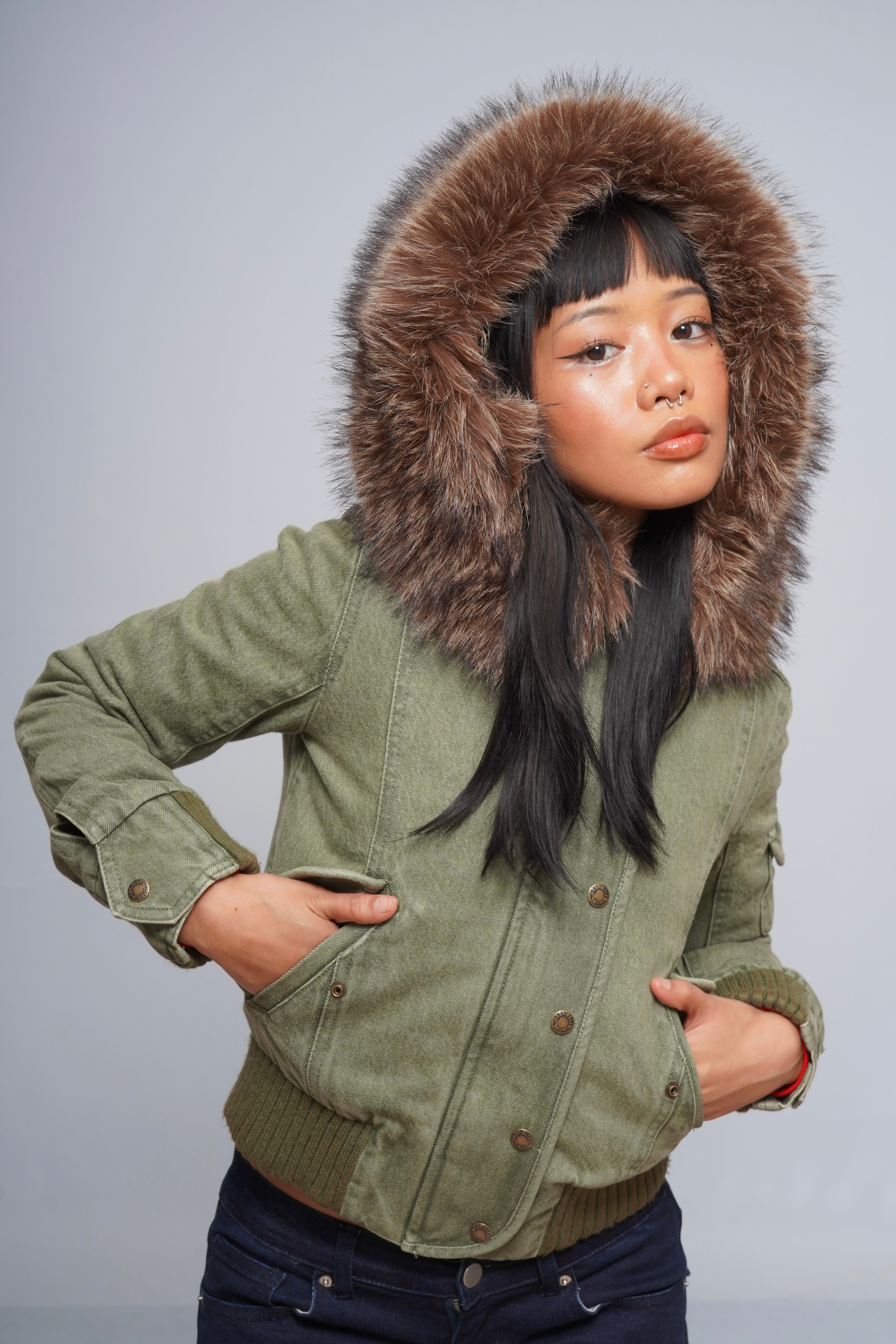 2000s Jacket with Fur Collar