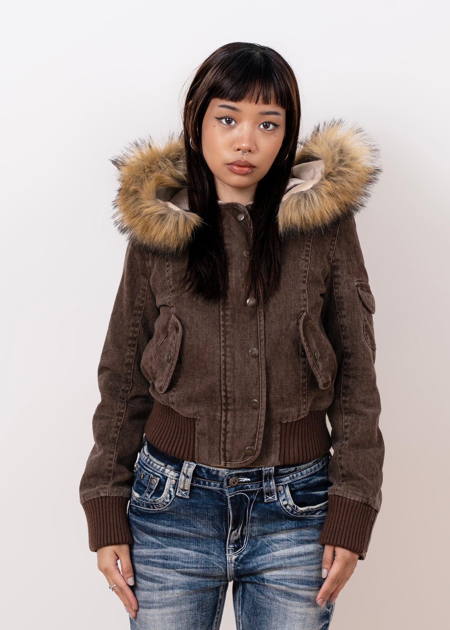 2000s Jacket with Fur Collar