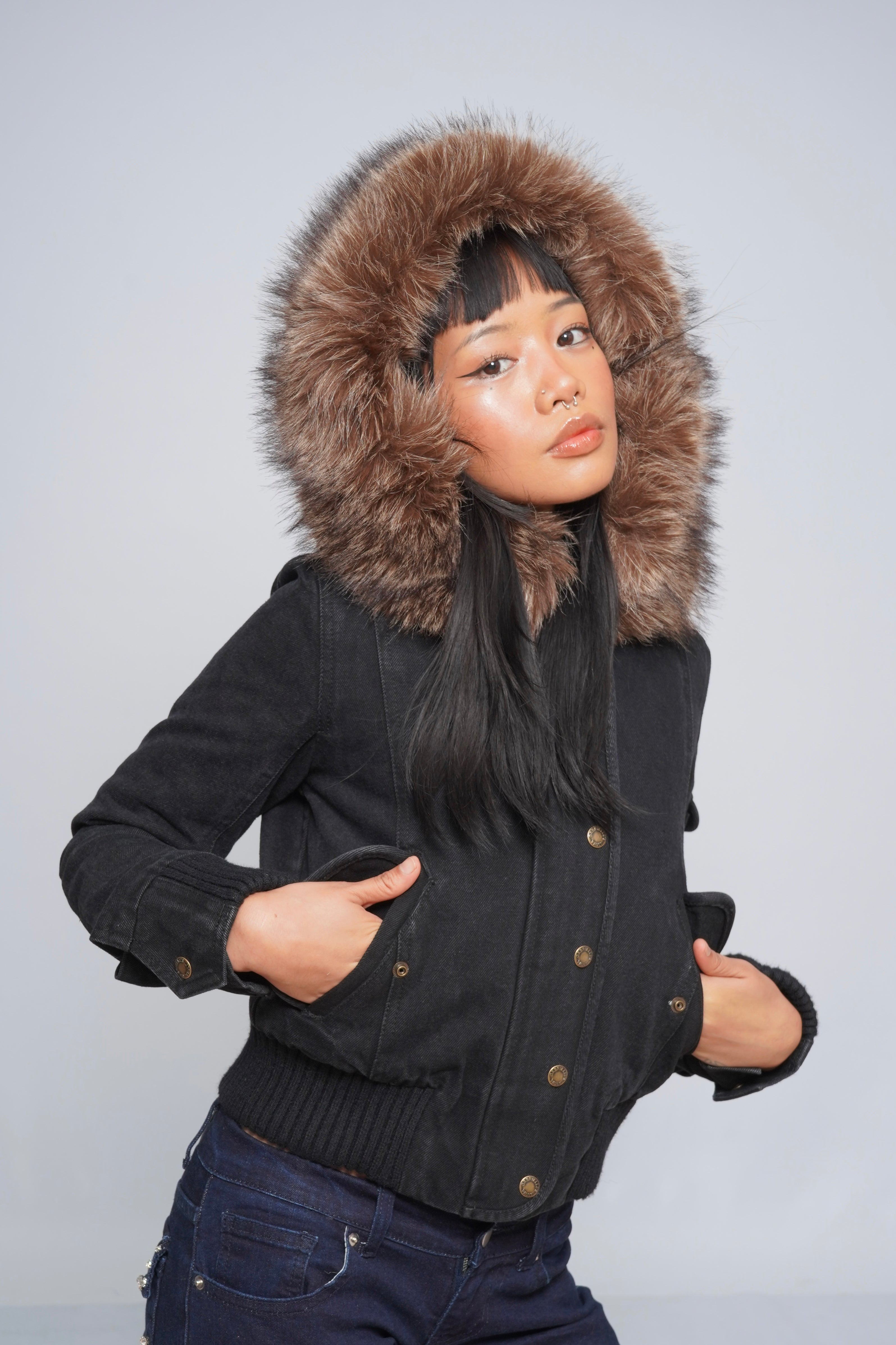 2000s Jacket with Fur Collar
