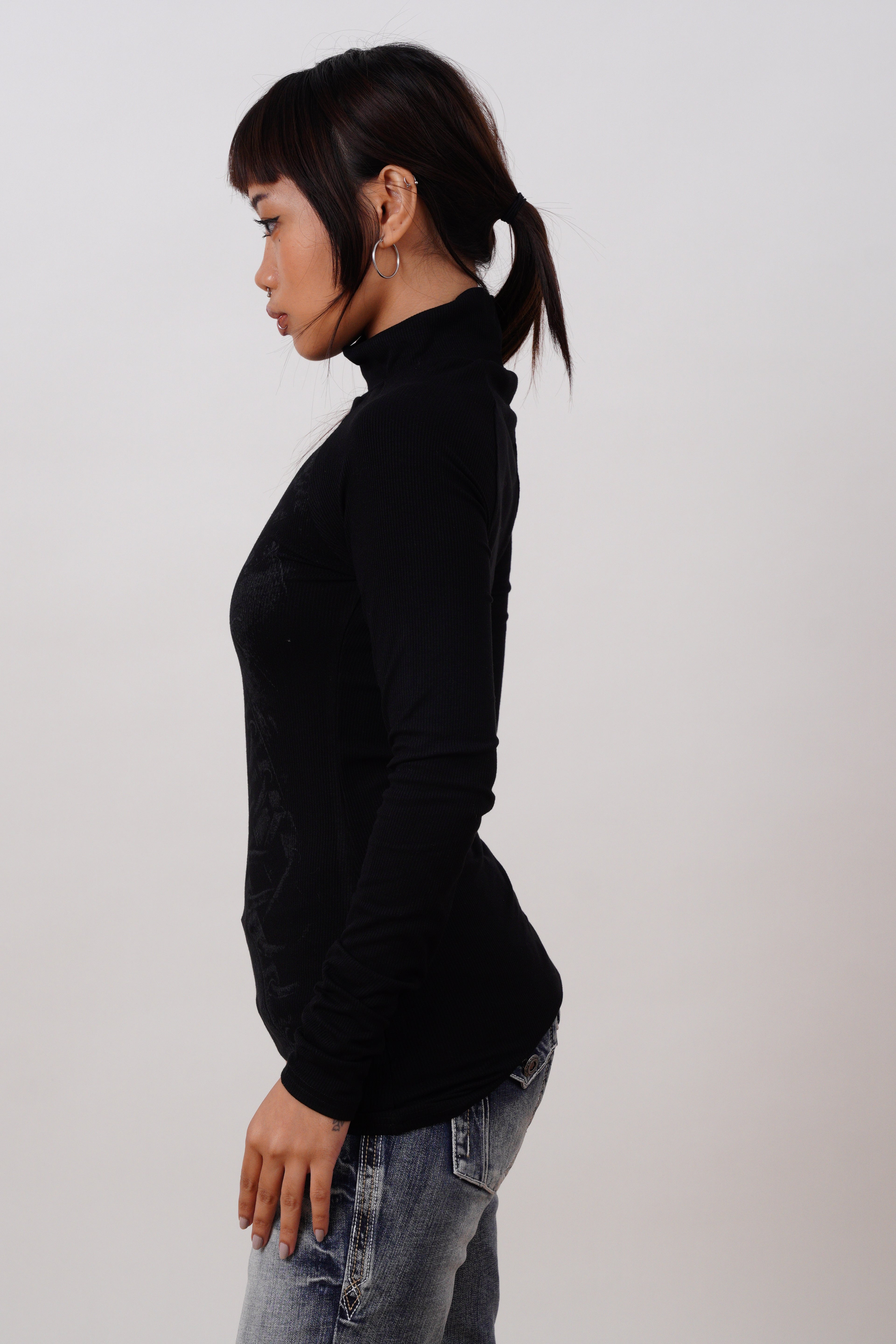 High Knit Long-Sleeve Top