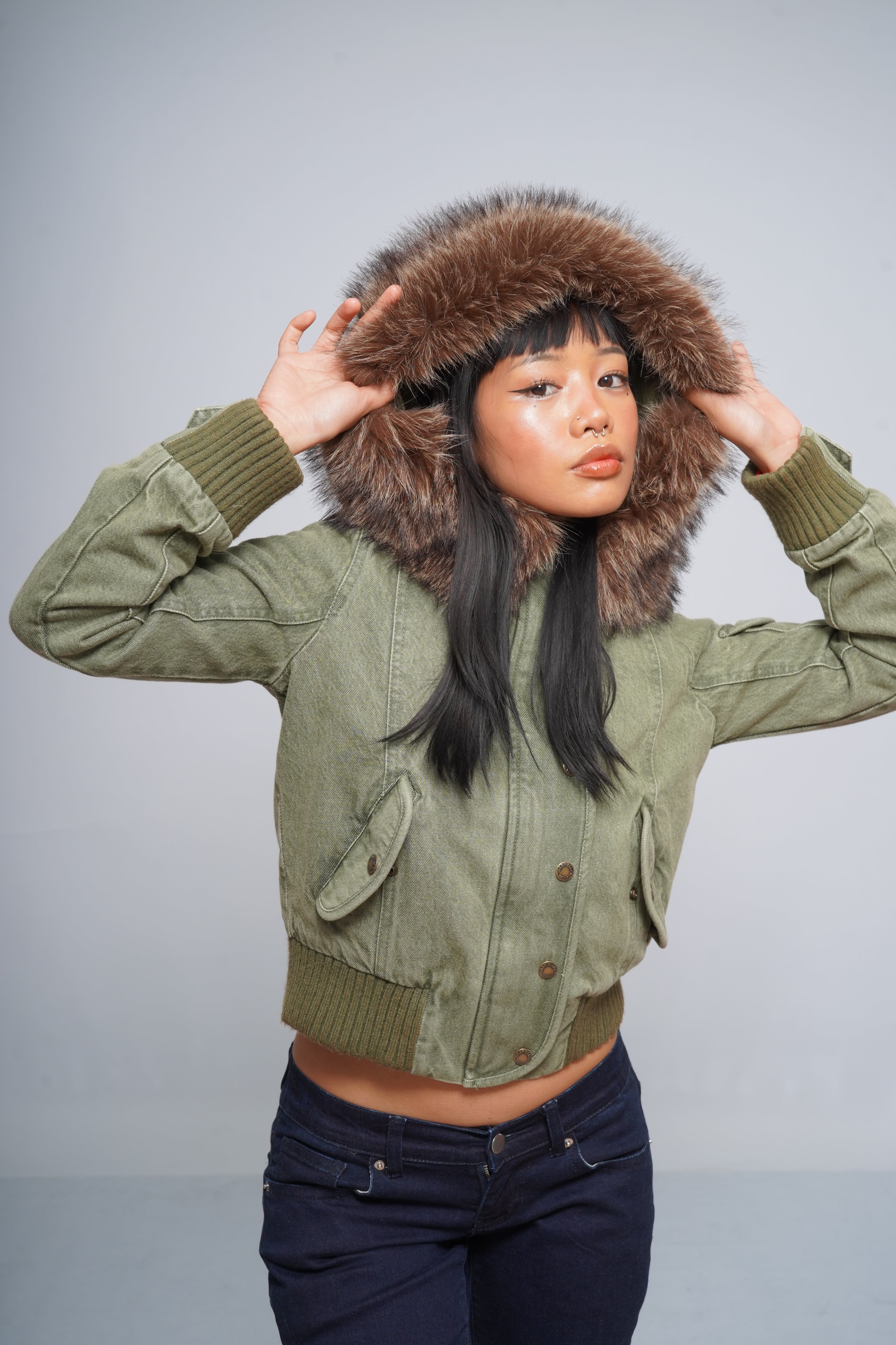 2000s Jacket with Fur Collar