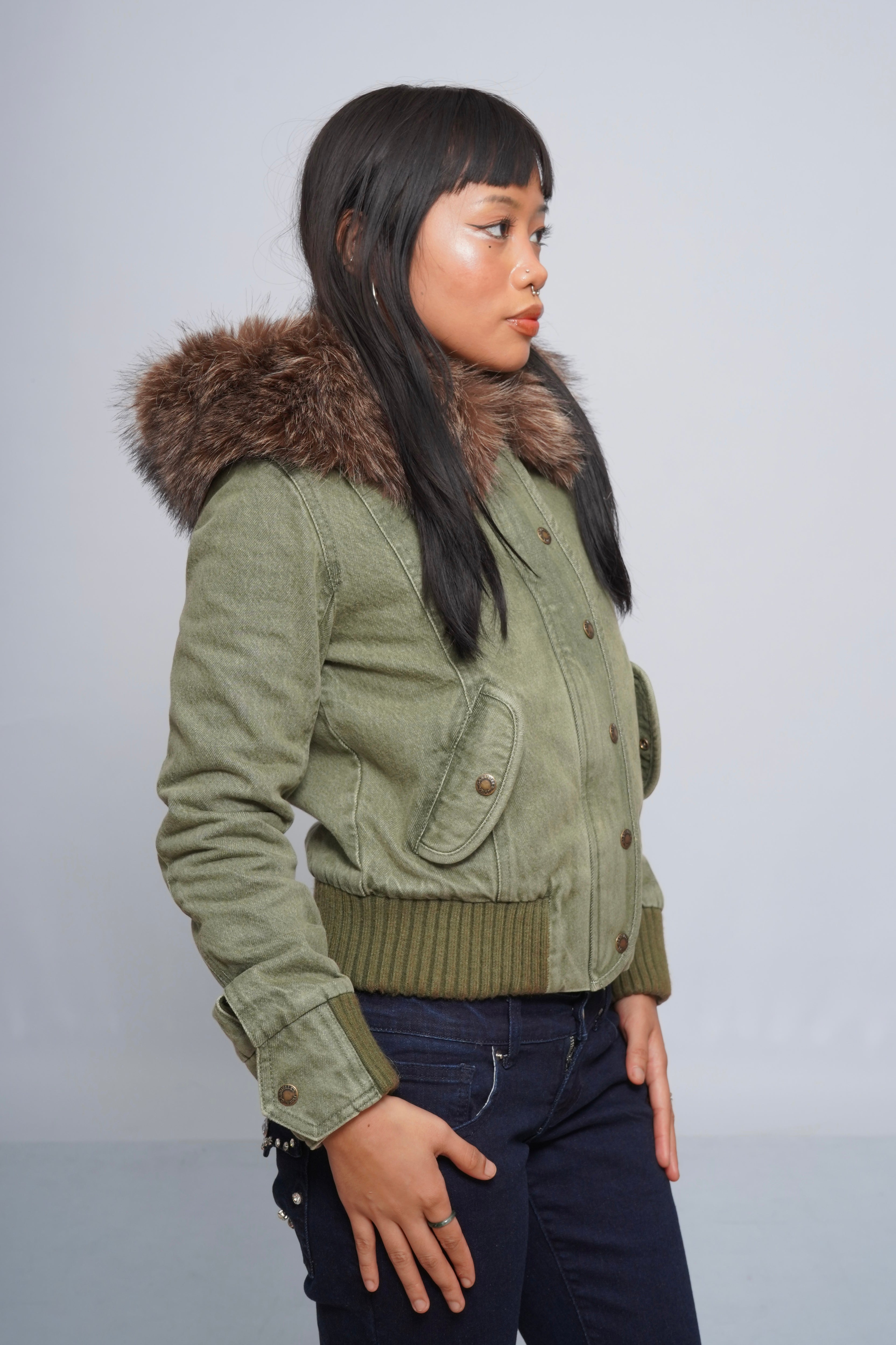 2000s Jacket with Fur Collar