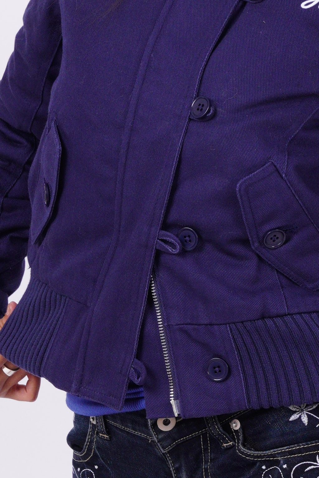 V2 2000s Jacket with Fur Collar
