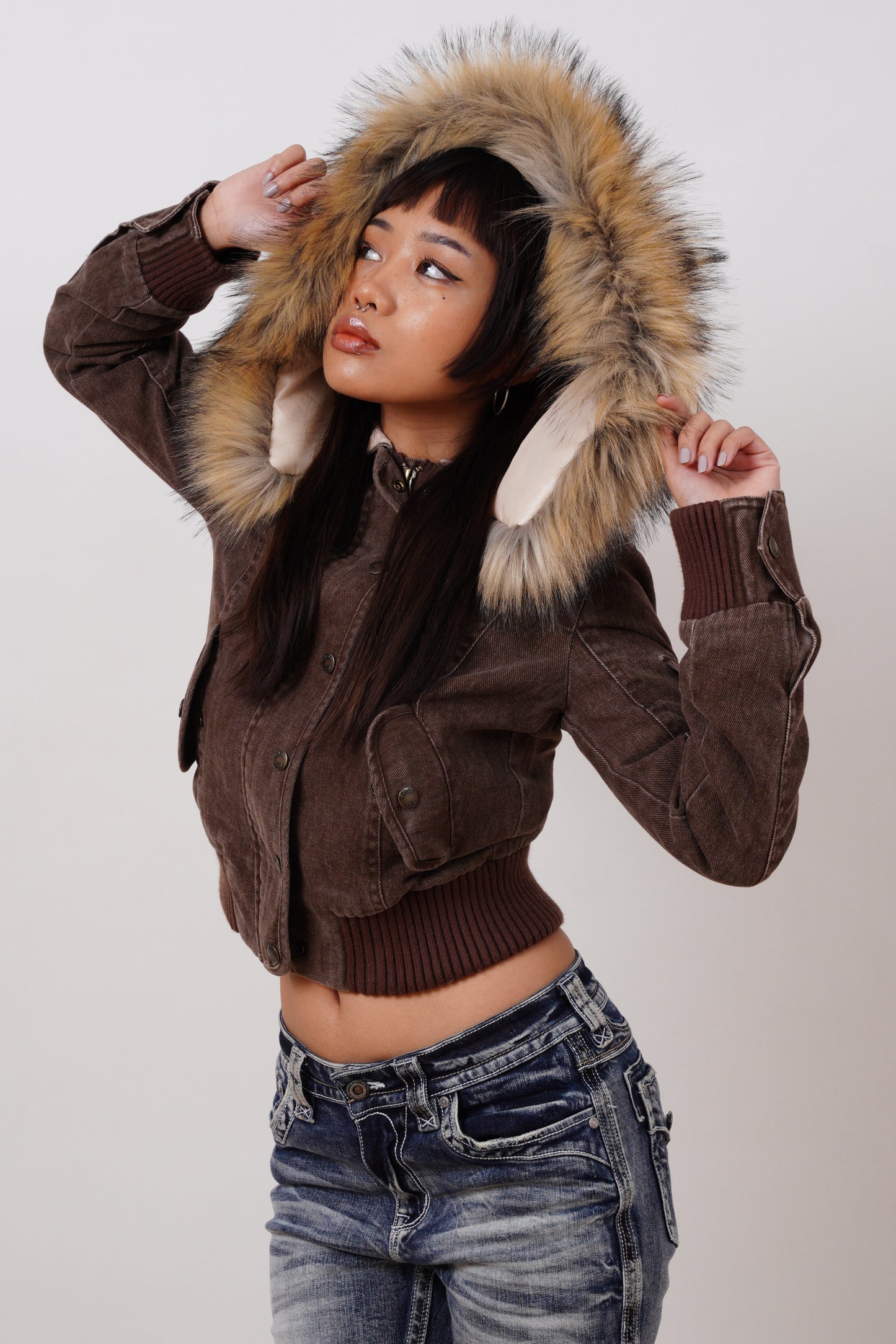 2000s Jacket with Fur Collar