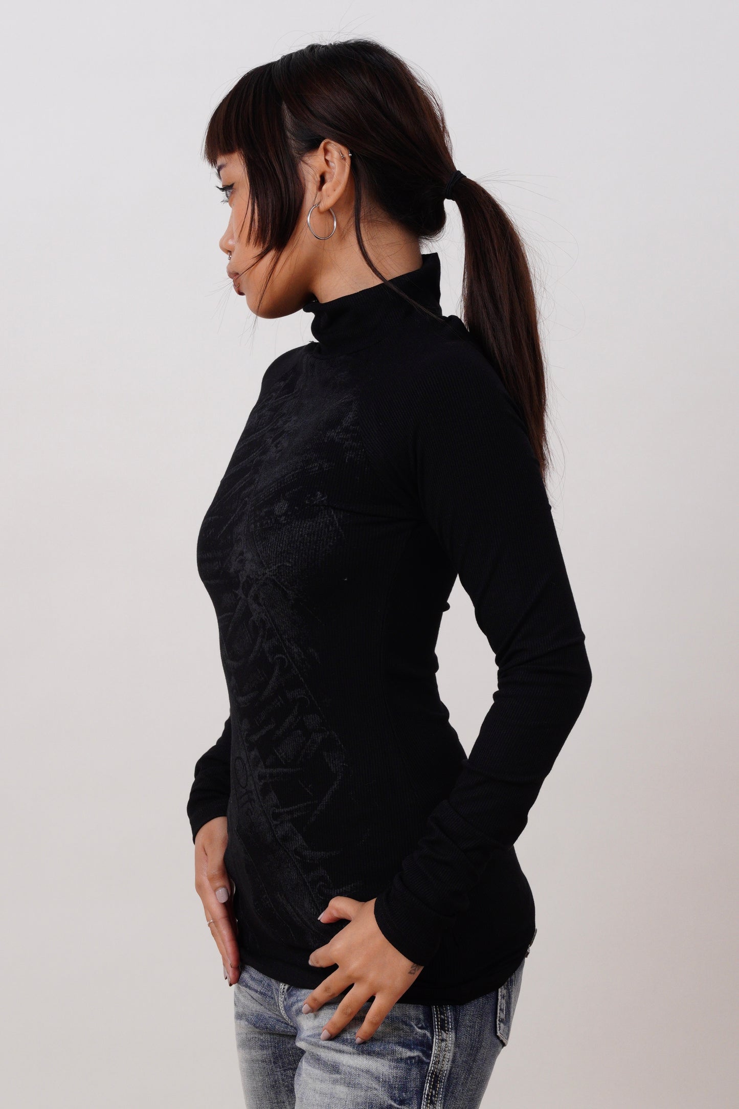 High Knit Long-Sleeve Top