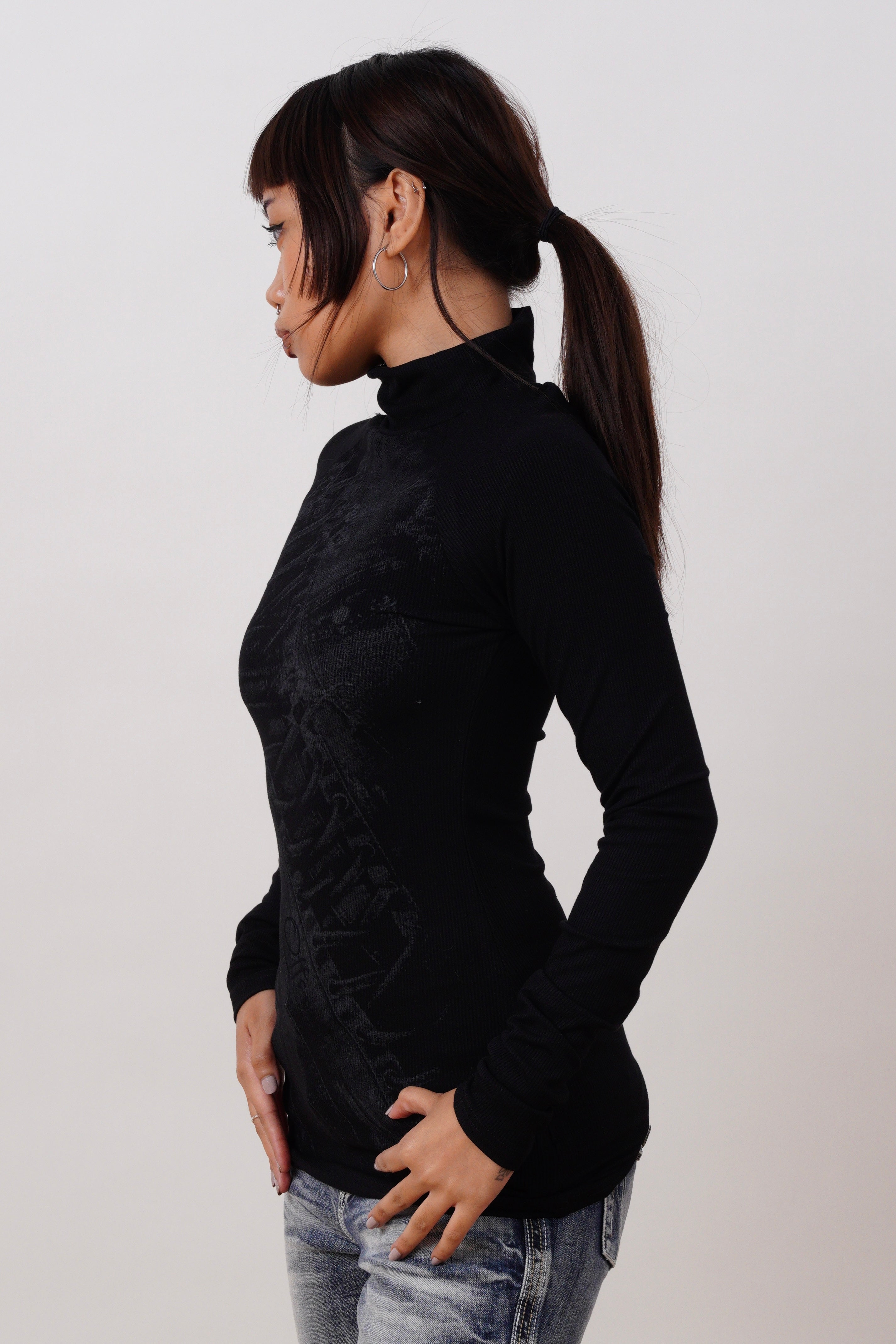 High Knit Long-Sleeve Top