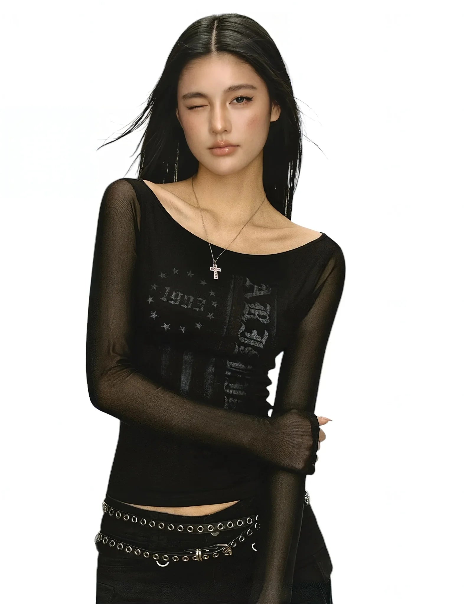 Long-Sleeve Drop Shoulder Top
