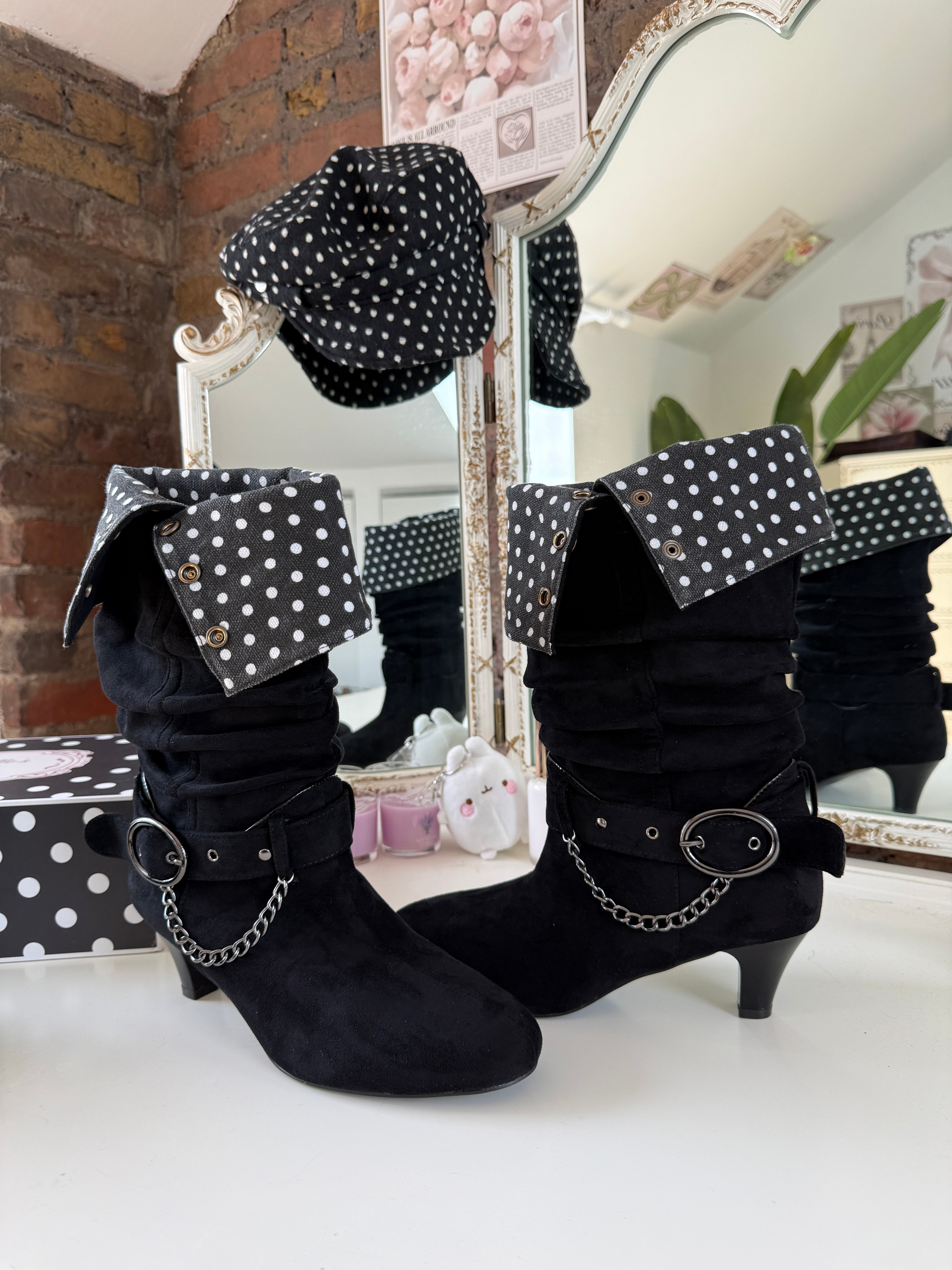 2 in 1 polk dot shoes