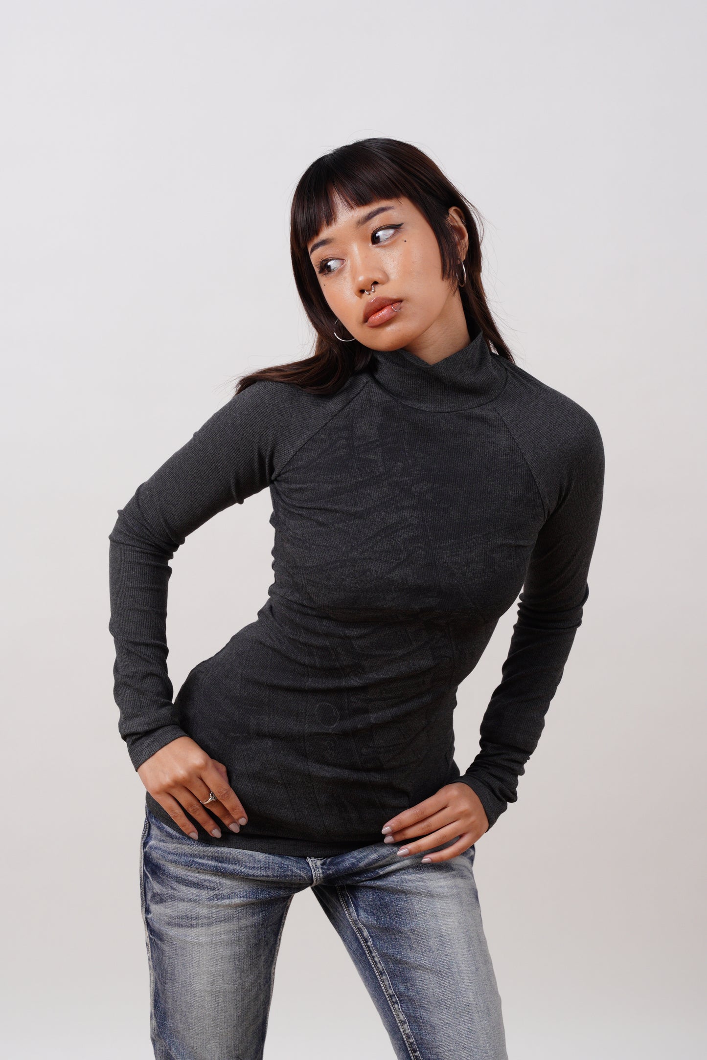 High Knit Long-Sleeve Top
