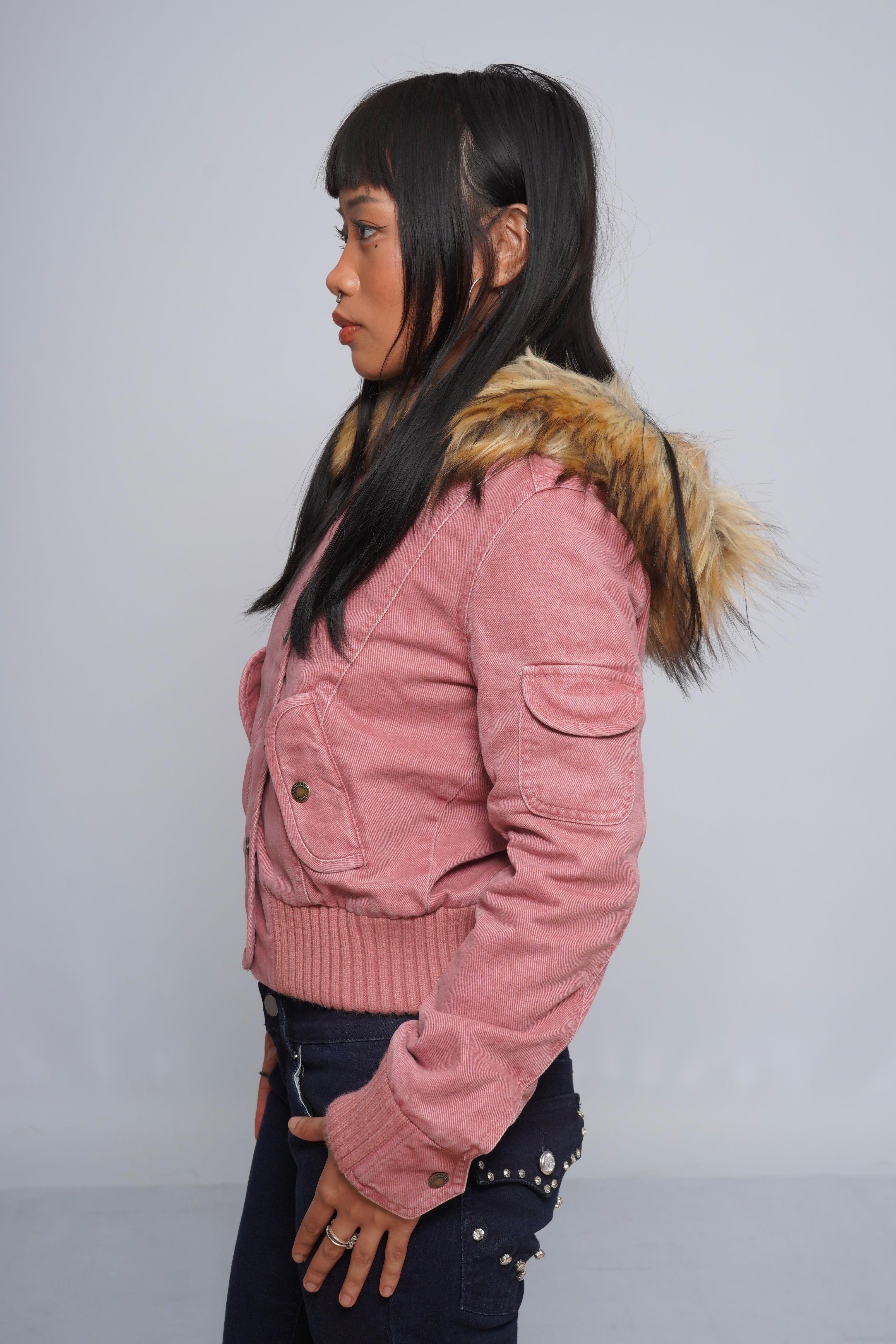 2000s Jacket with Fur Collar