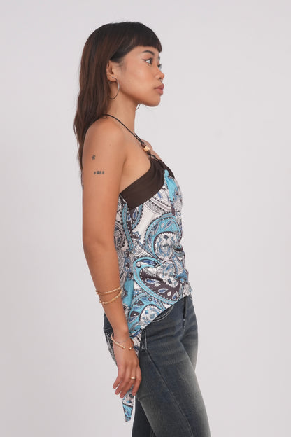 Paisley Blue Halter Top