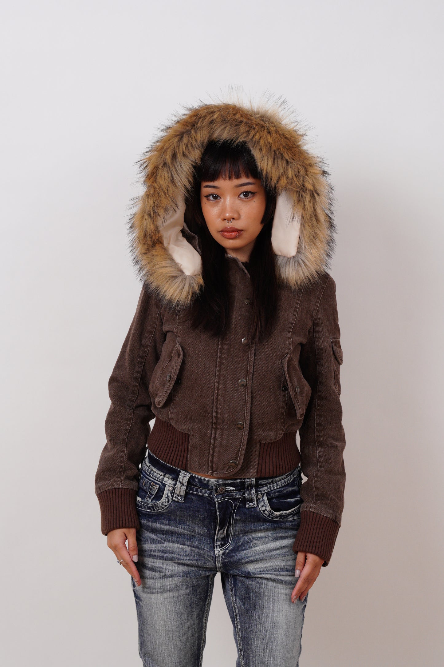 2000s Jacket with Fur Collar