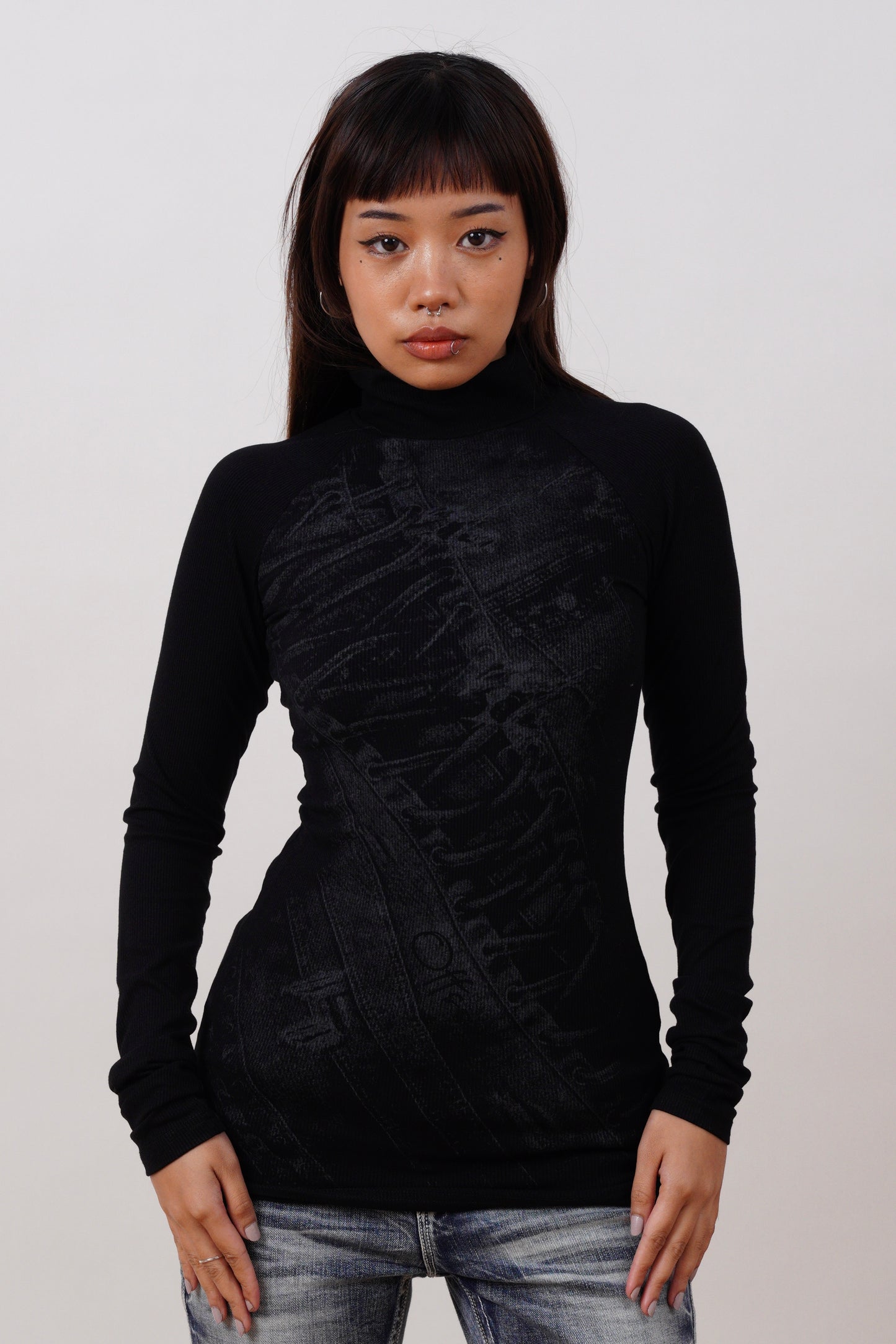 High Knit Long-Sleeve Top