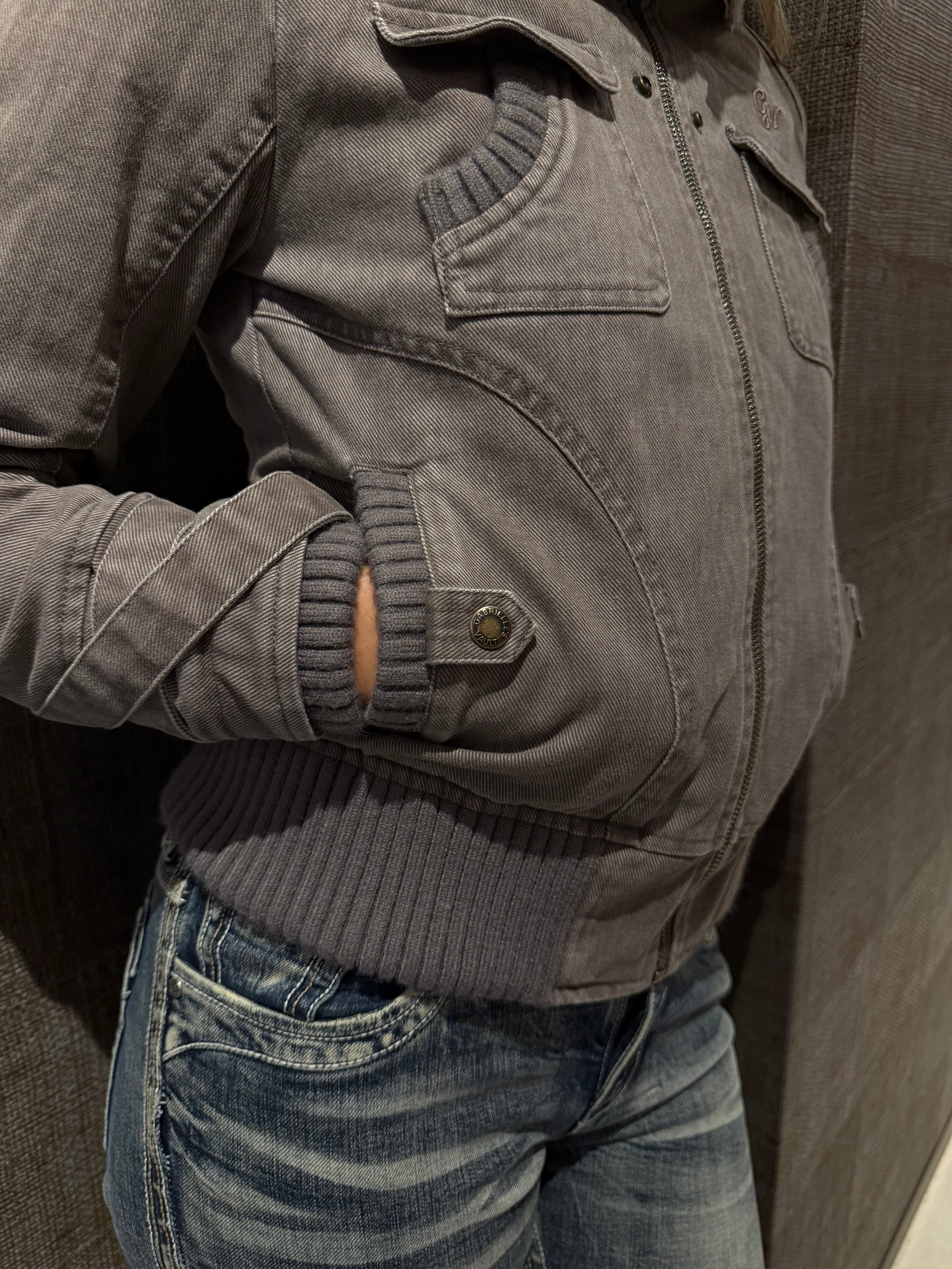 2000s Ribbed collar cargo jacket