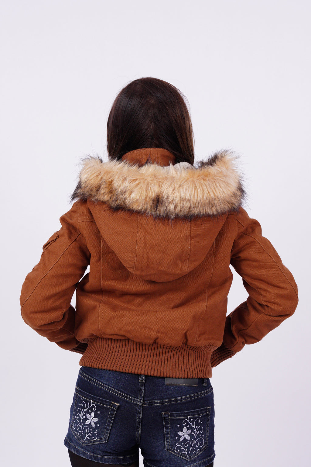 V2 2000s Jacket with Fur Collar