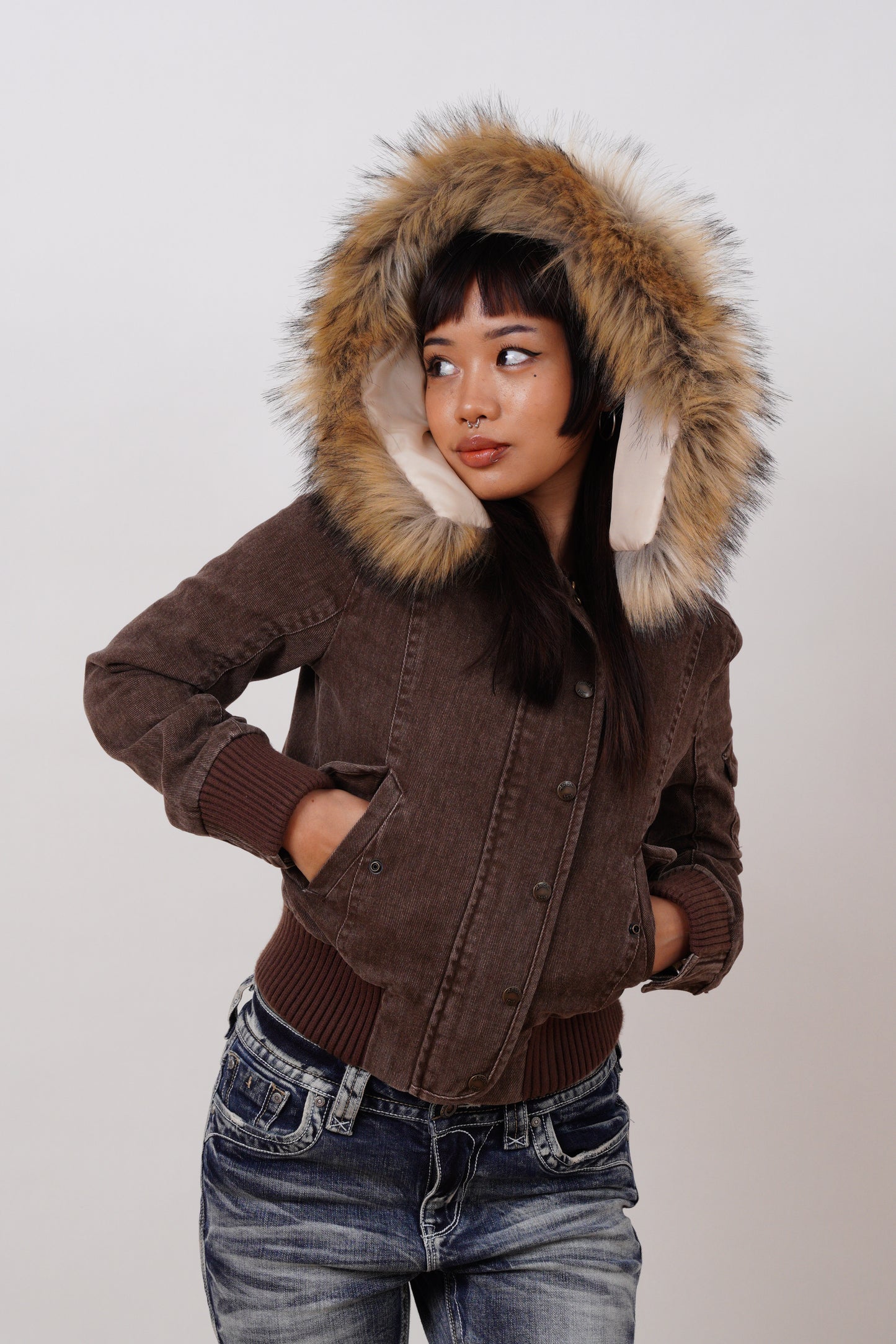 2000s Jacket with Fur Collar
