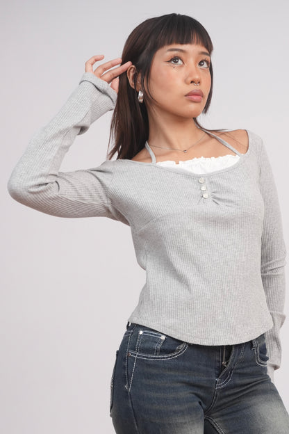 Grey Baby doll top