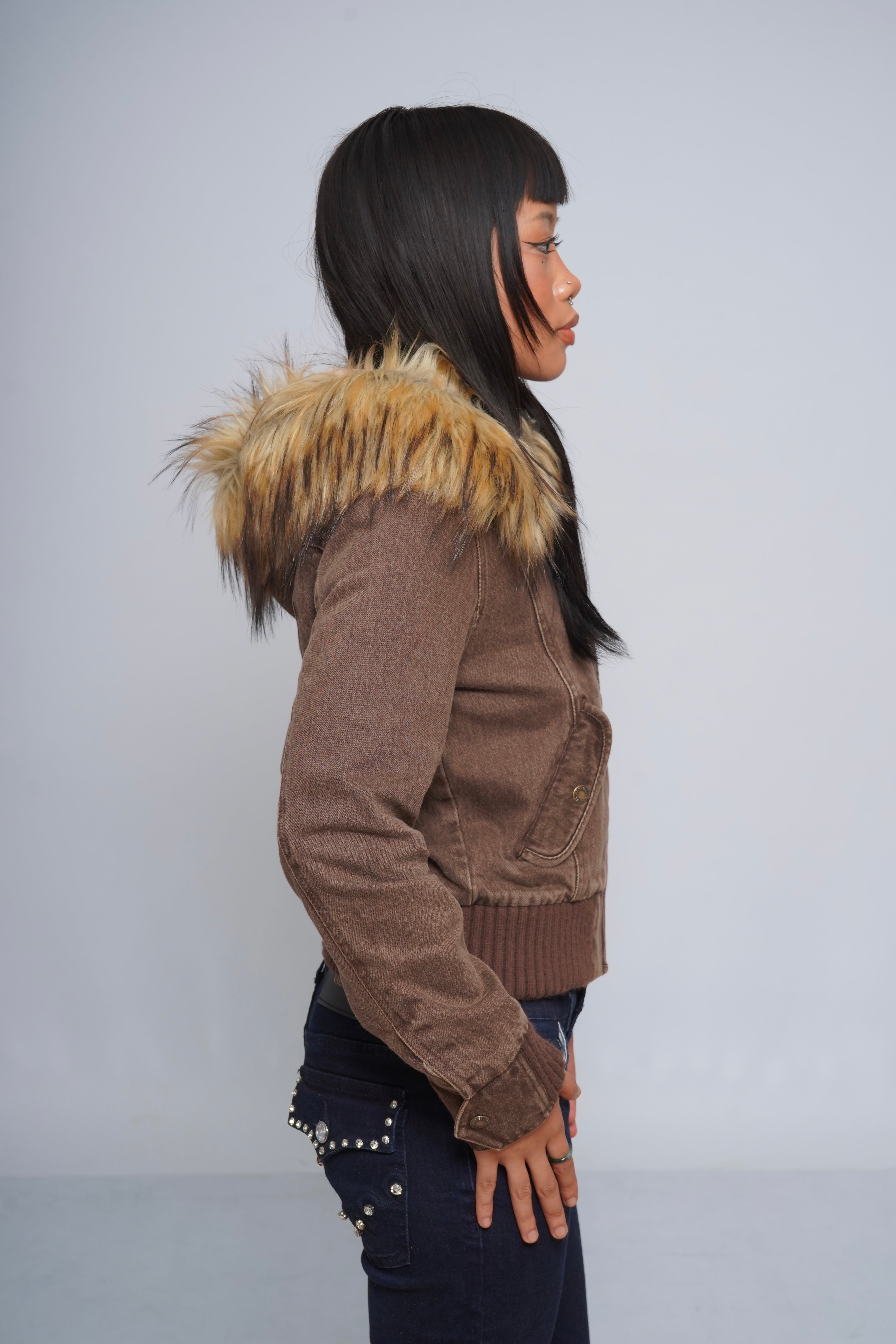 2000s Jacket with Fur Collar
