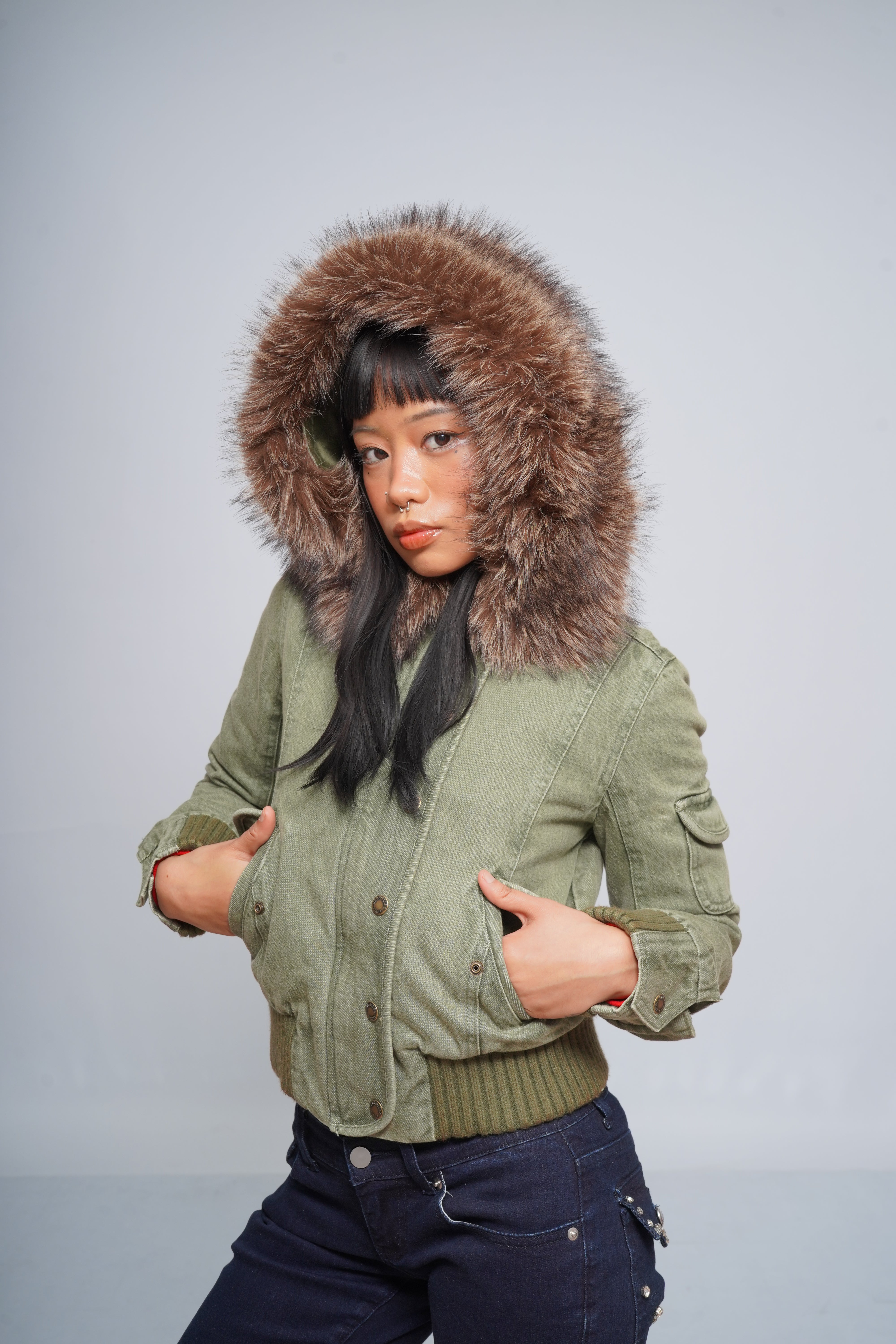 2000s Jacket with Fur Collar