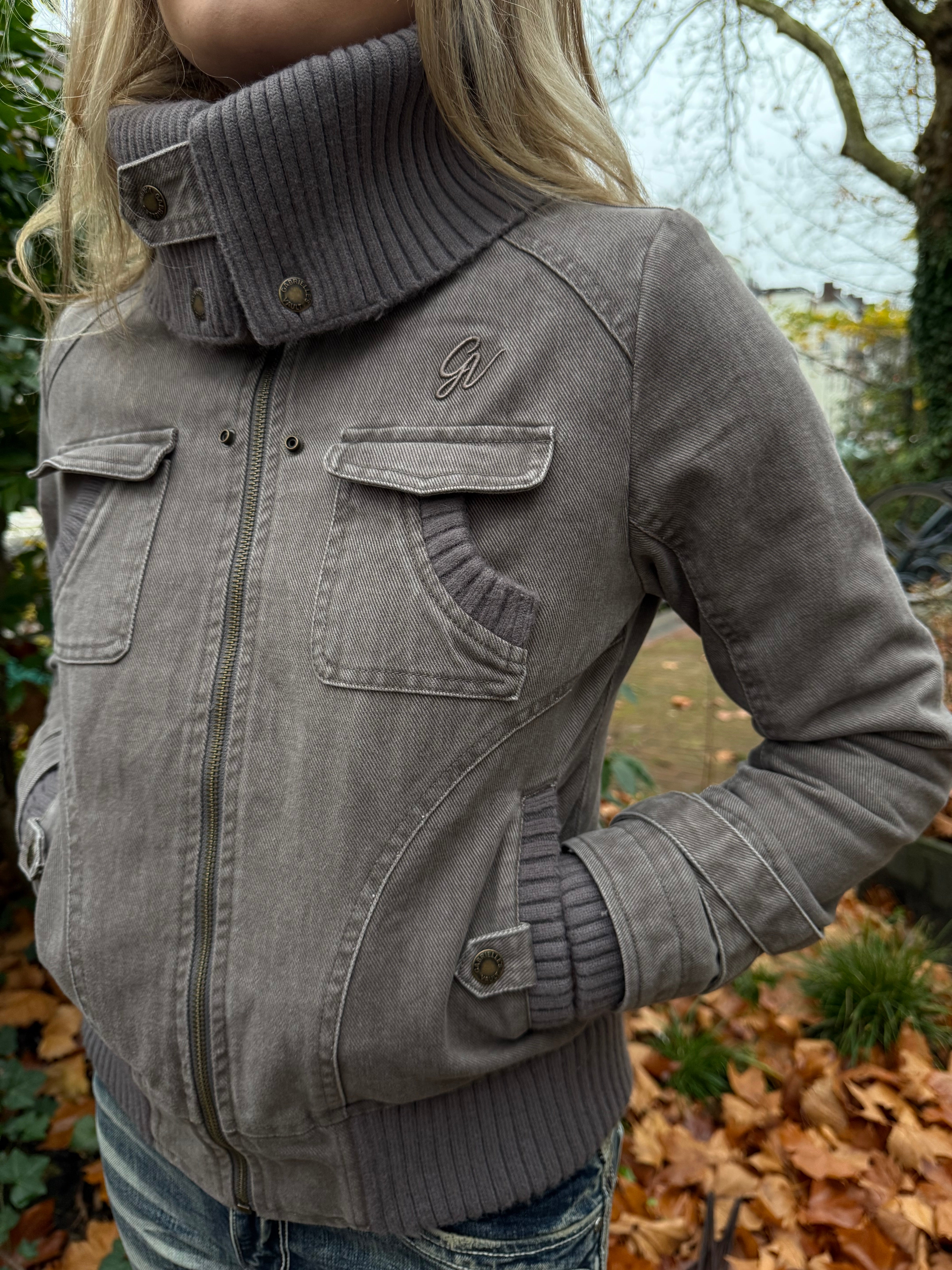 2000s Ribbed collar cargo jacket