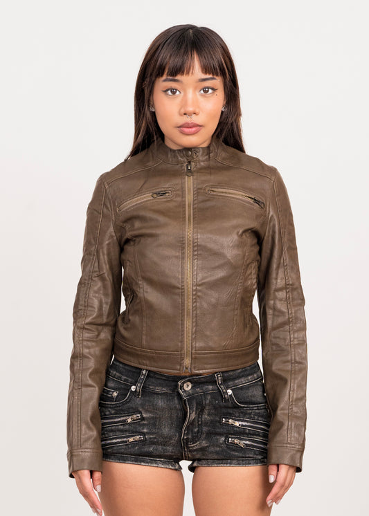 Vegan Leather Biker Jacket