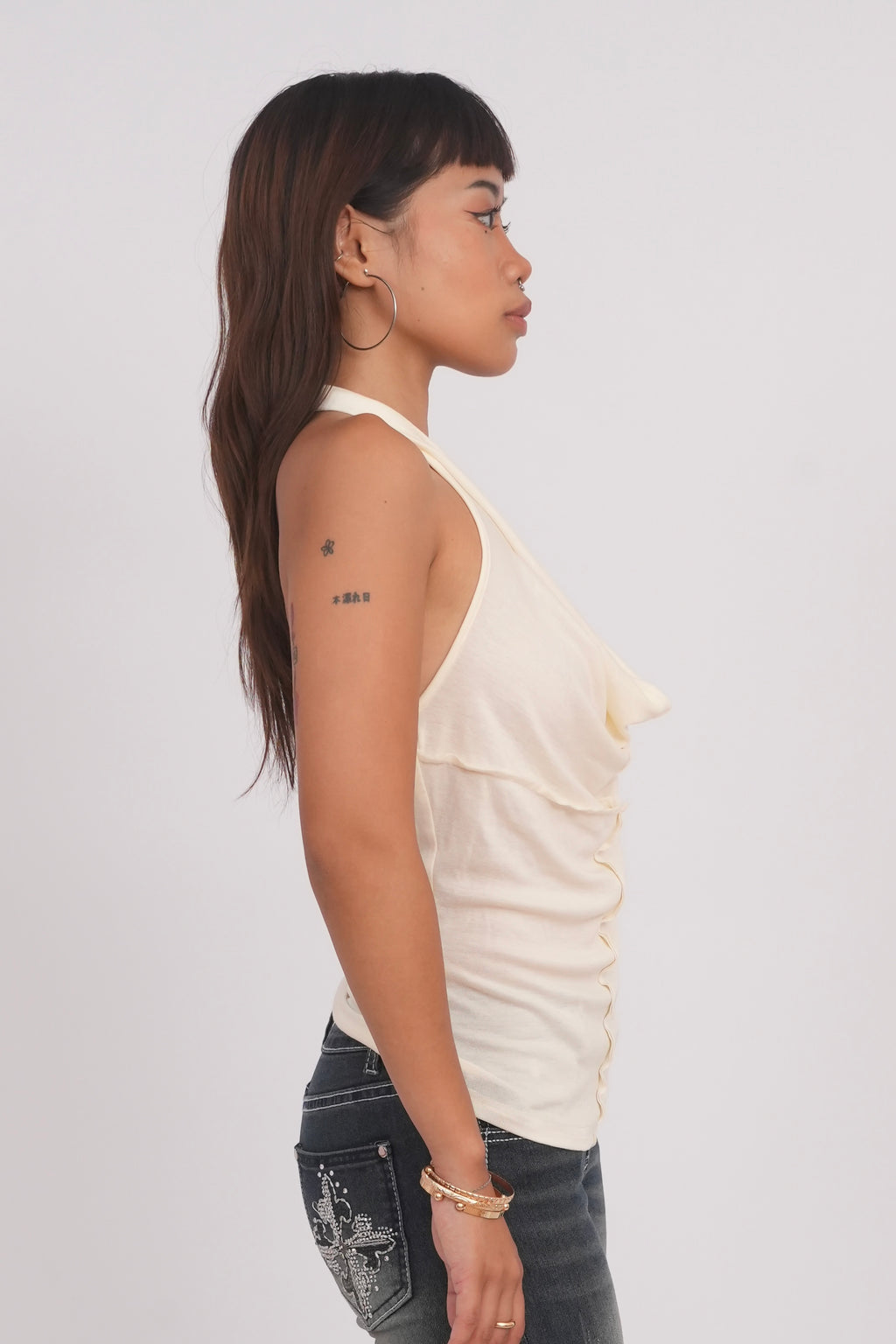White Halter Swing Top